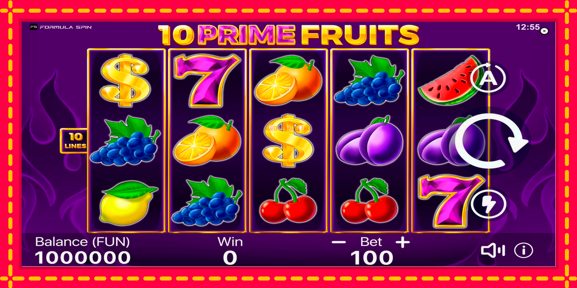 10 Prime Fruits - spēļu automāts ar modernu grafiku