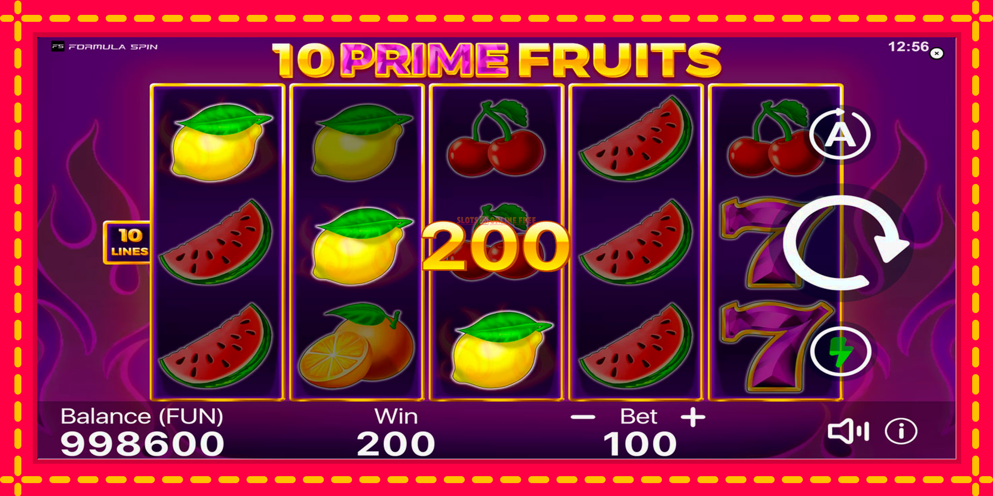 10 Prime Fruits - spēļu automāts ar modernu grafiku