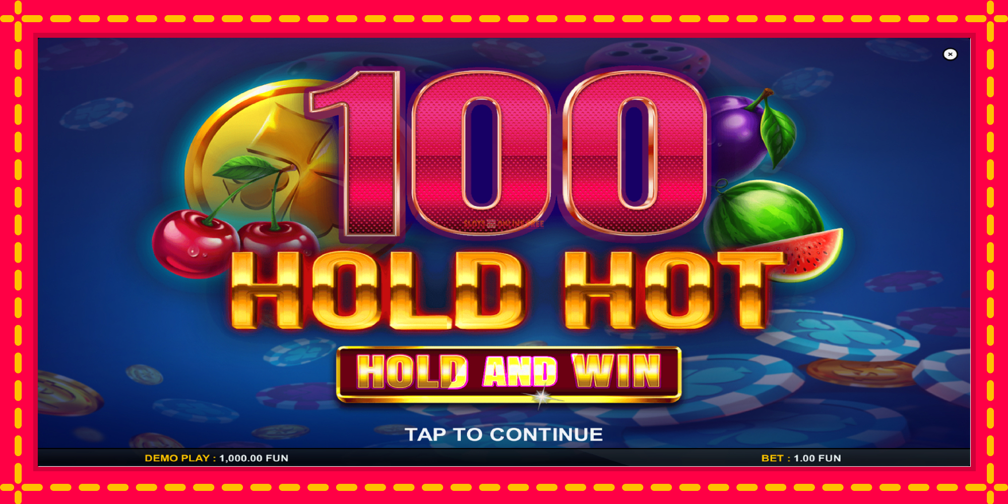 100 Hold Hot Hold and Win - spēļu automāts ar modernu grafiku