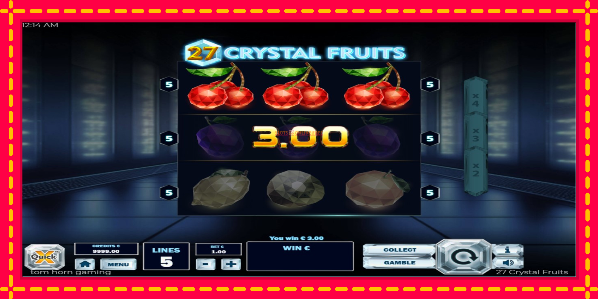 27 Crystal Fruits - spēļu automāts ar modernu grafiku