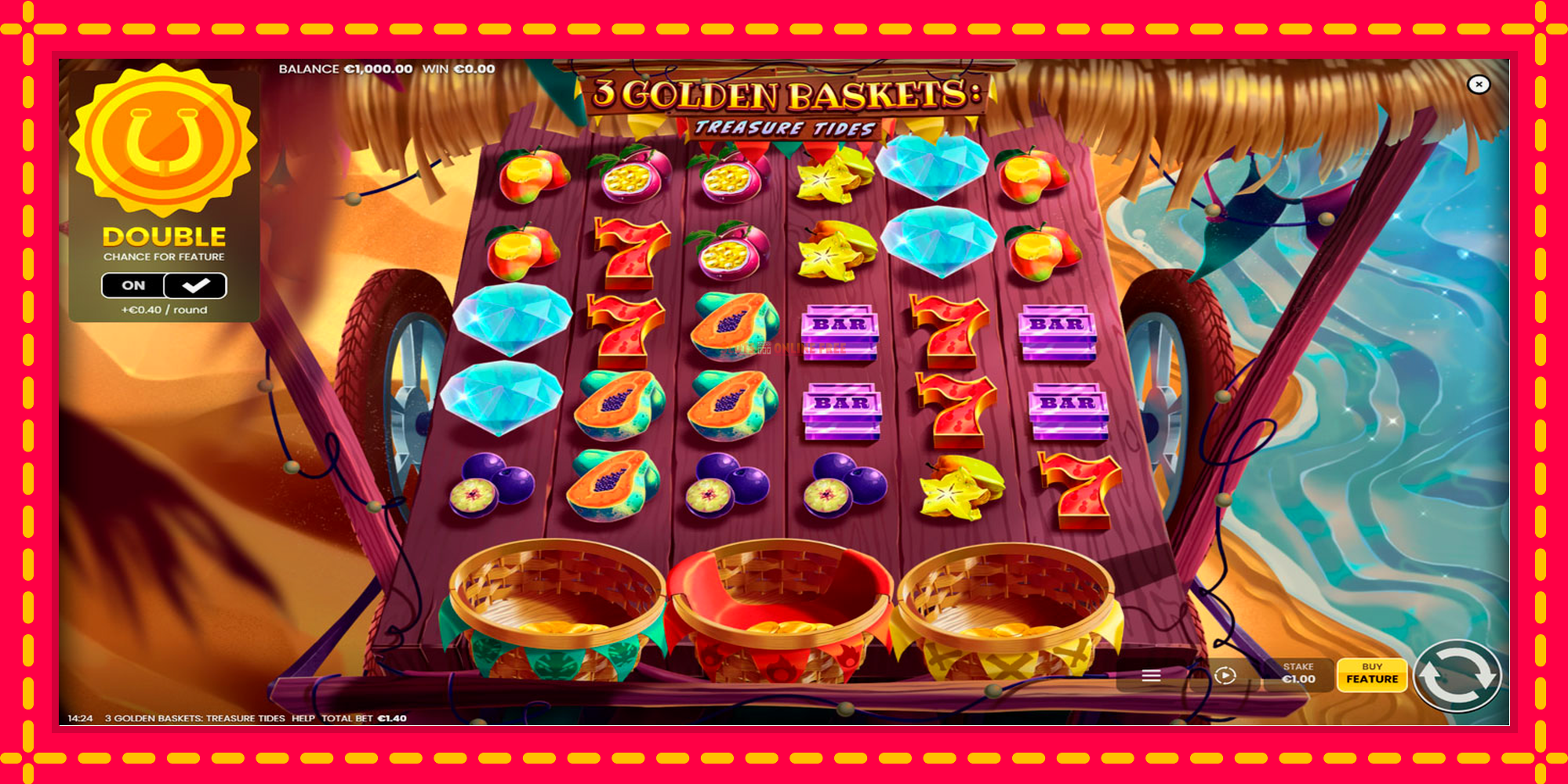 3 Golden Baskets: Treasure Tides - spēļu automāts ar modernu grafiku