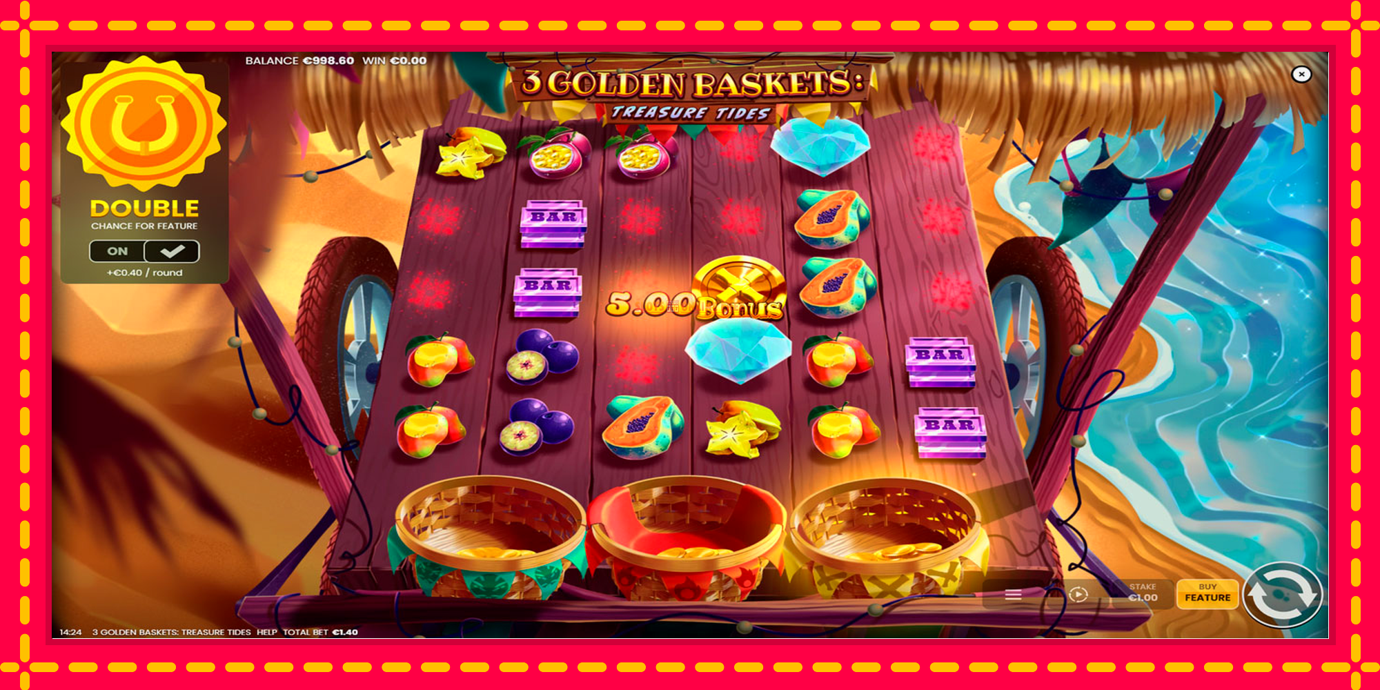 3 Golden Baskets: Treasure Tides - spēļu automāts ar modernu grafiku