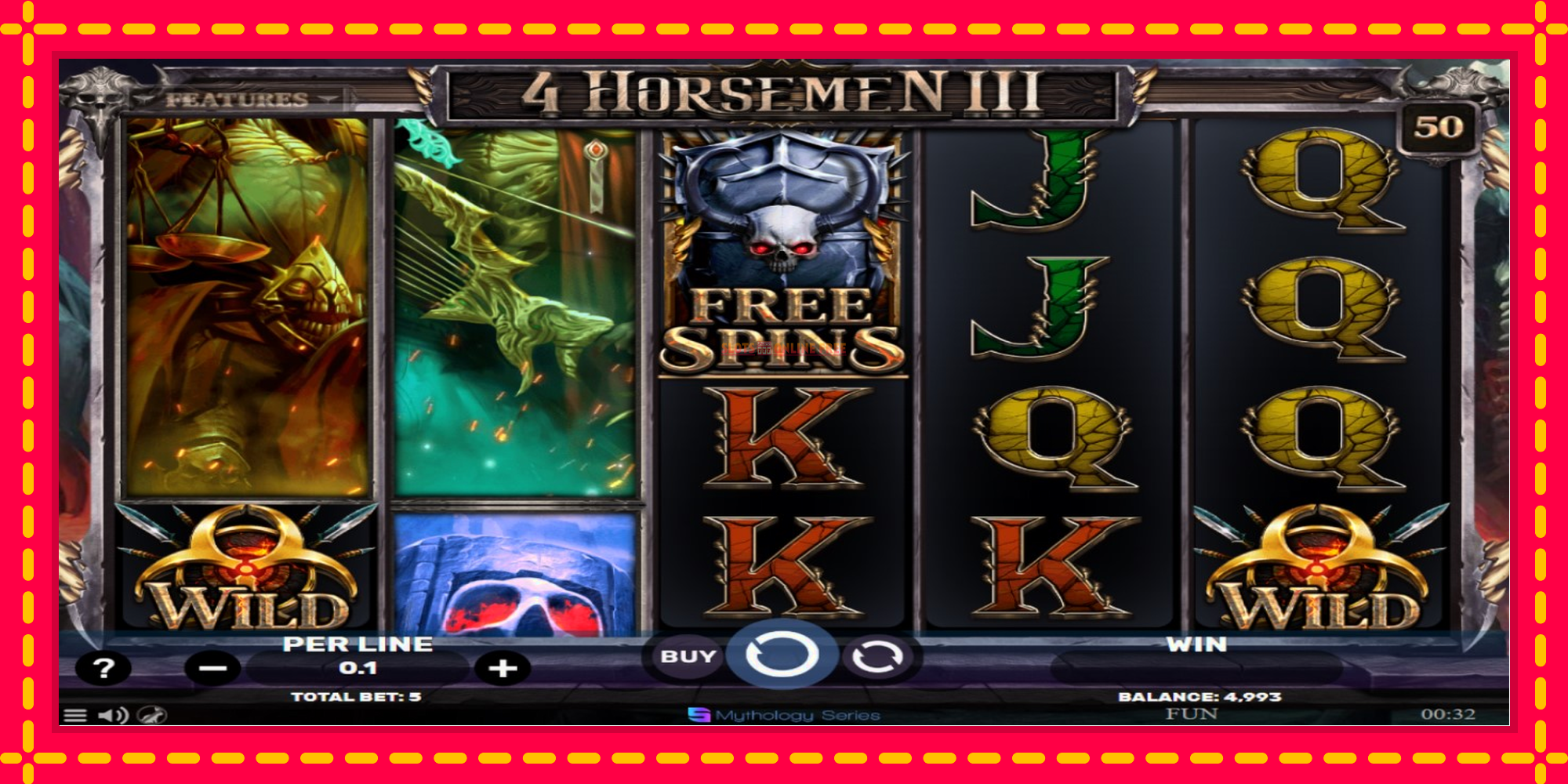 4 Horsemen III - spēļu automāts ar modernu grafiku