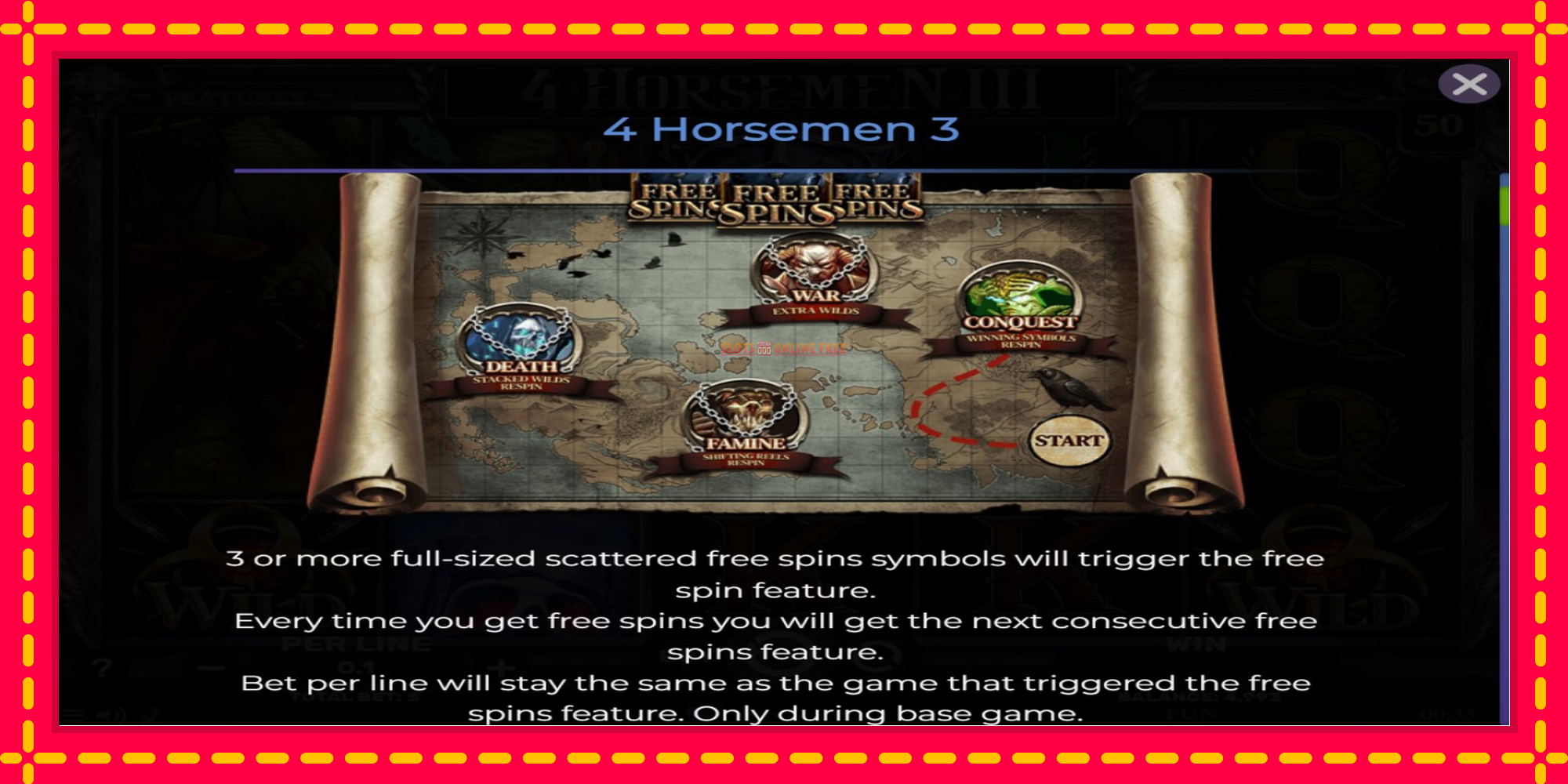 4 Horsemen III - spēļu automāts ar modernu grafiku