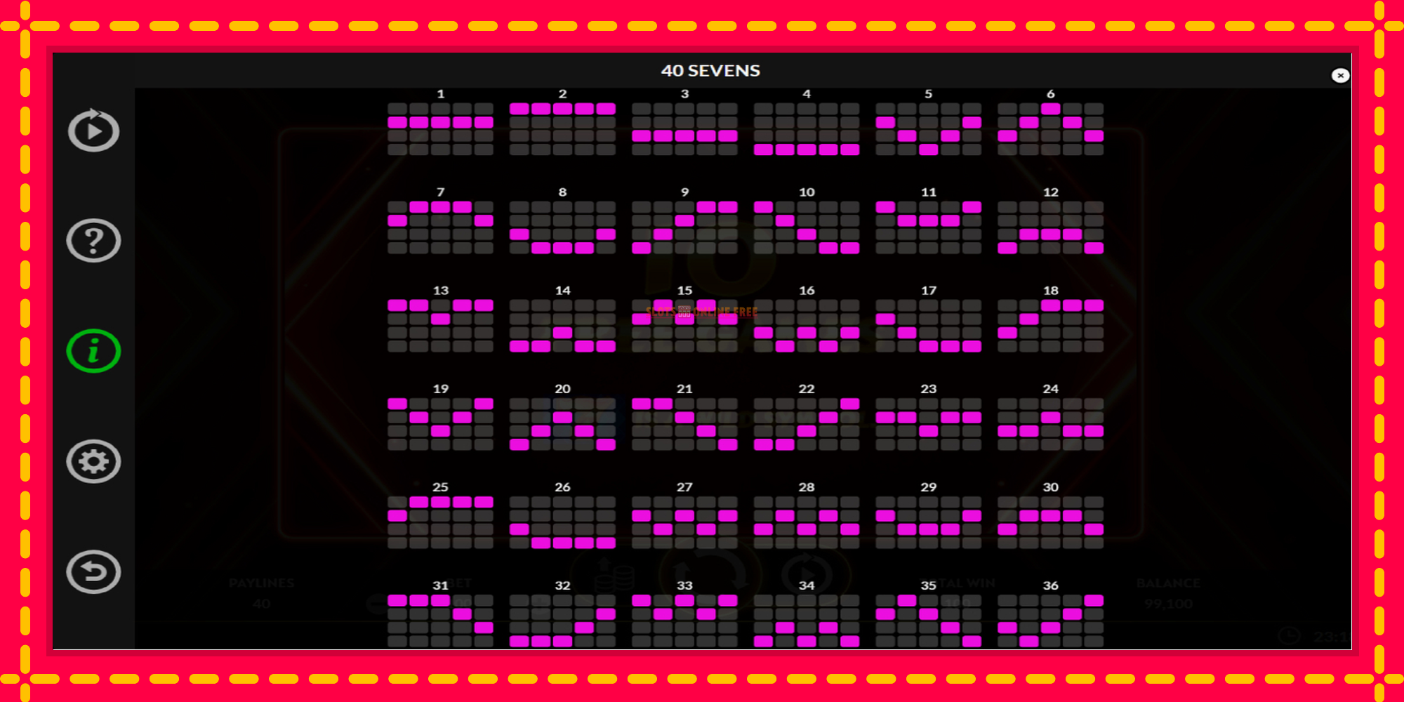 40 Sevens Buy Feature - spēļu automāts ar modernu grafiku