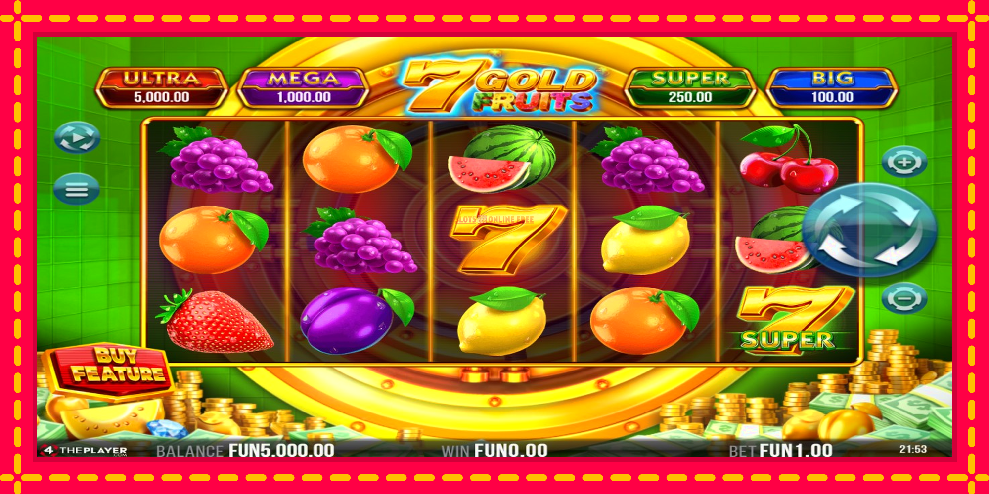 7 Gold Fruits - spēļu automāts ar modernu grafiku