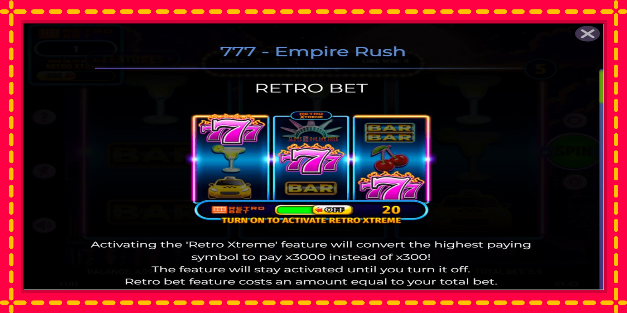 777 Empire Rush - spēļu automāts ar modernu grafiku