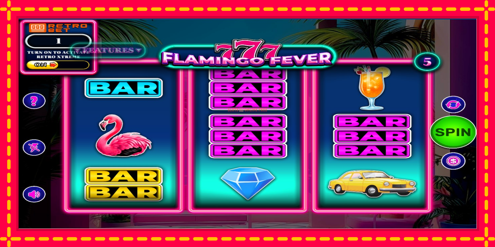 777 - Flamingo Fever - spēļu automāts ar modernu grafiku