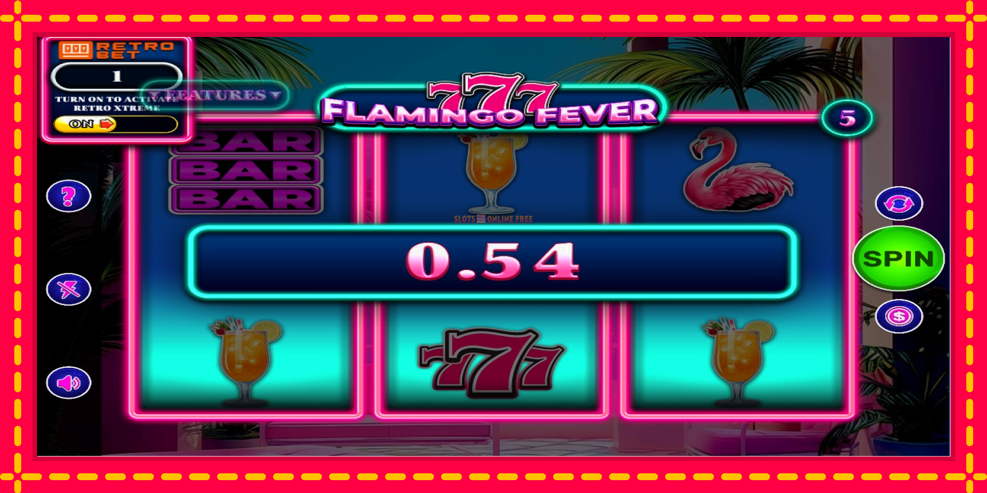 777 - Flamingo Fever - spēļu automāts ar modernu grafiku