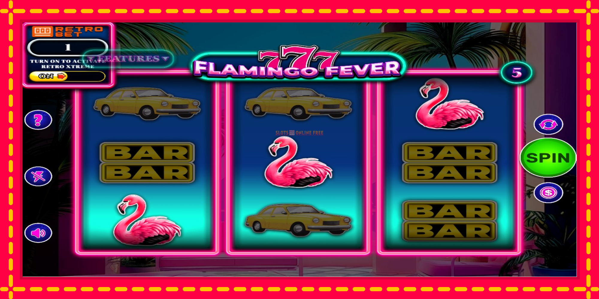 777 - Flamingo Fever - spēļu automāts ar modernu grafiku