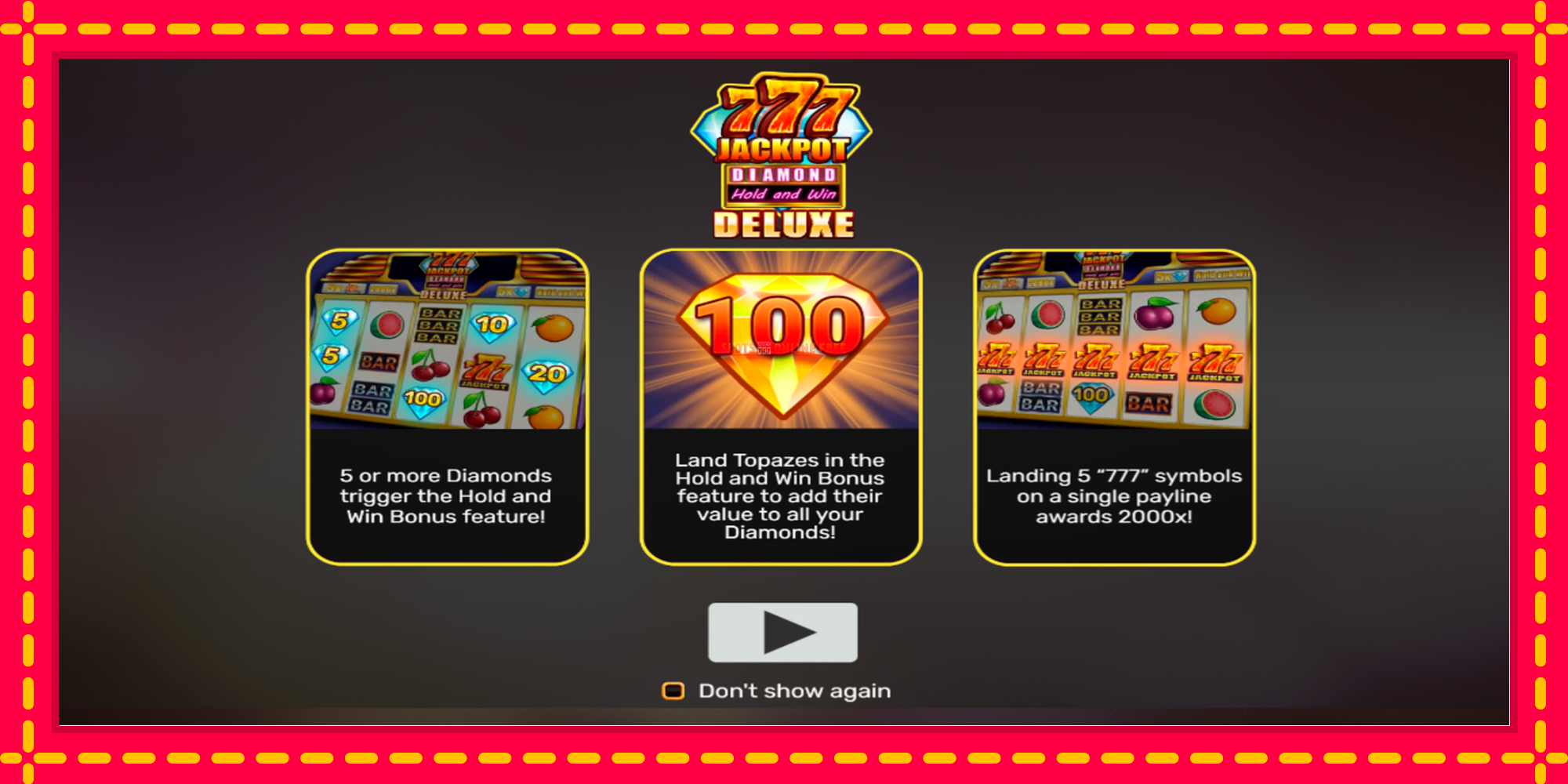 777 Jackpot Diamond Hold and Win Deluxe - spēļu automāts ar modernu grafiku