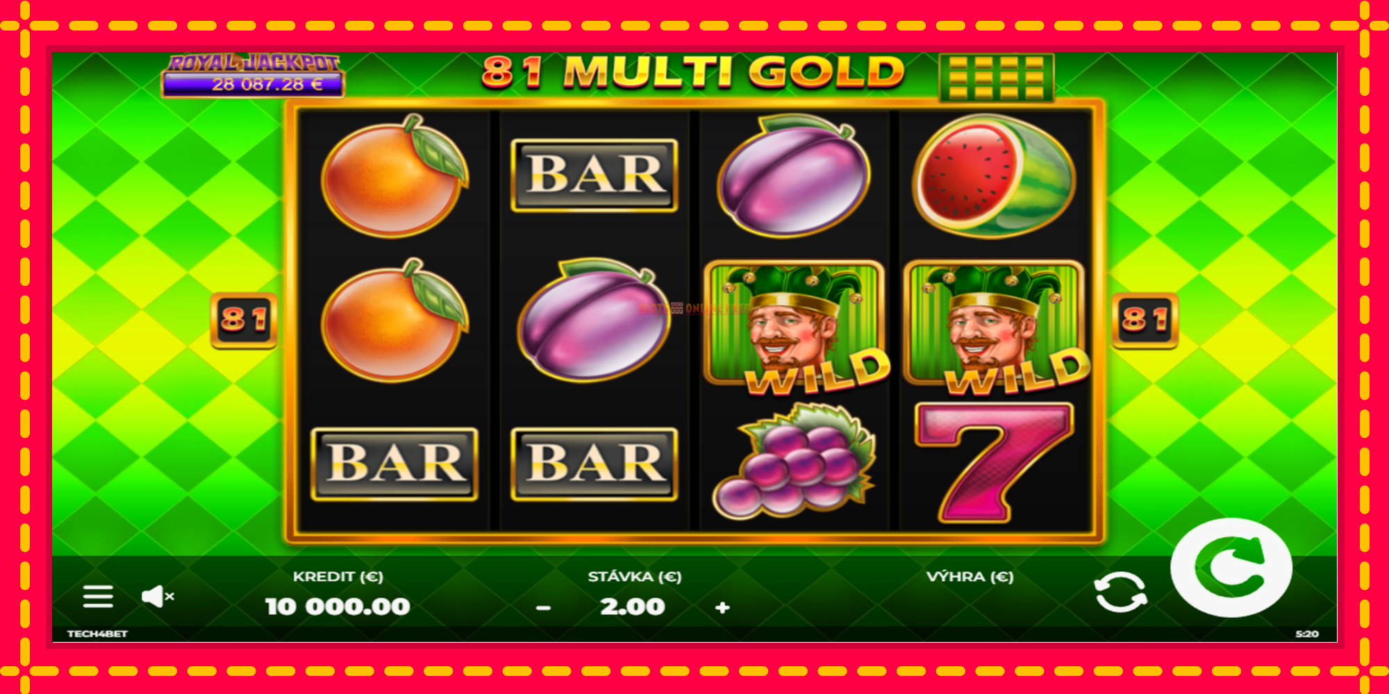 81 Multi Gold - spēļu automāts ar modernu grafiku