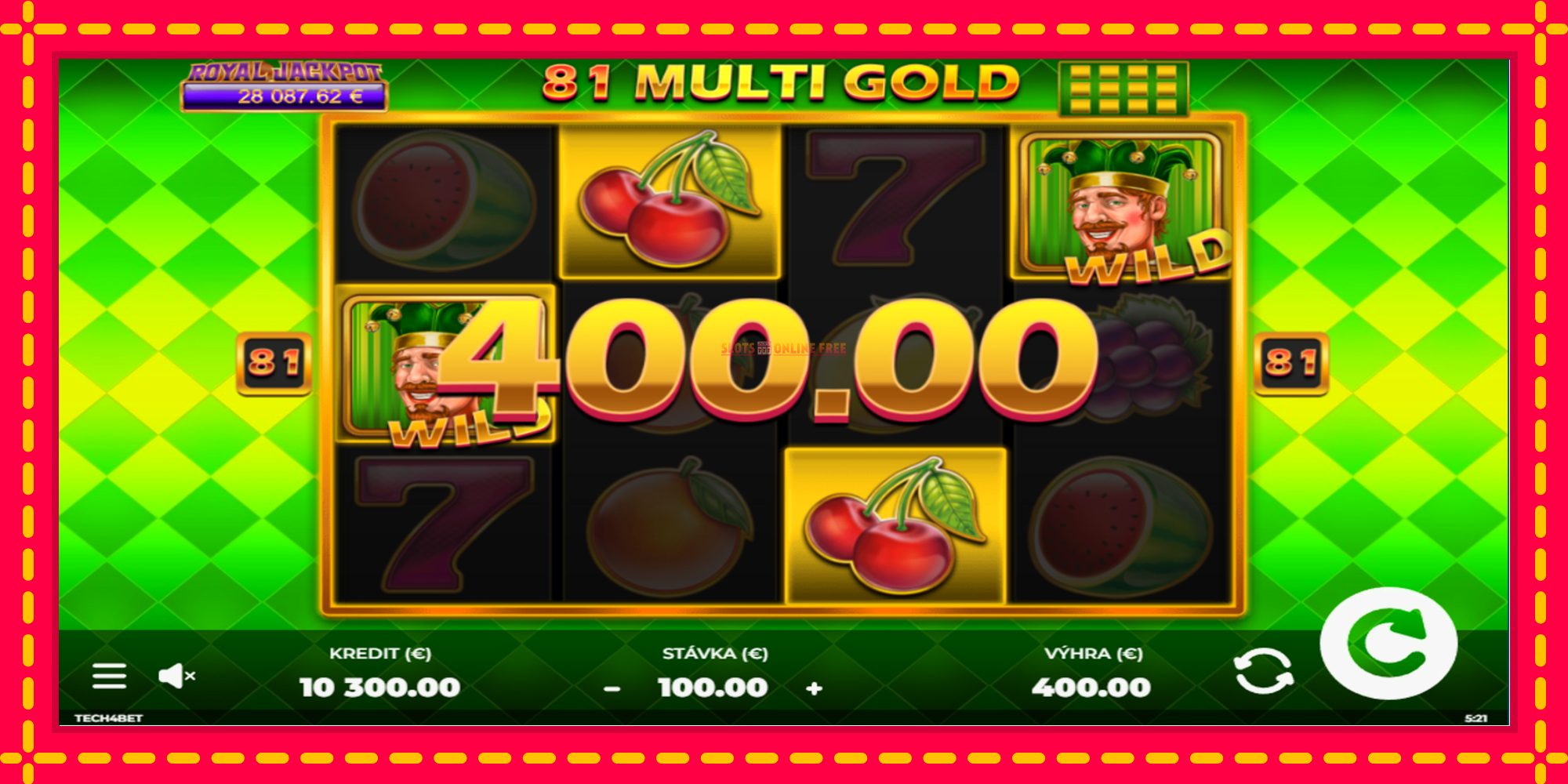 81 Multi Gold - spēļu automāts ar modernu grafiku