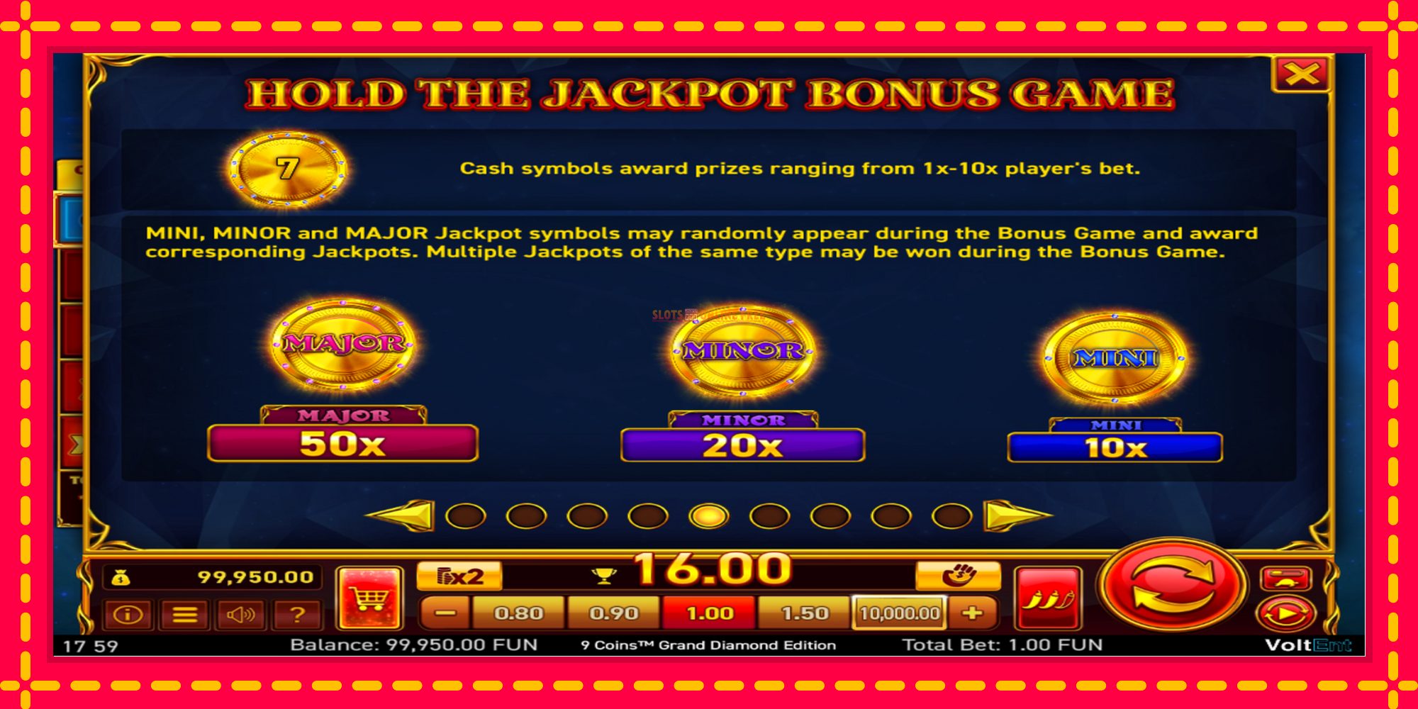 9 Coins Grand Diamond Edition Halloween Jackpots - spēļu automāts ar modernu grafiku