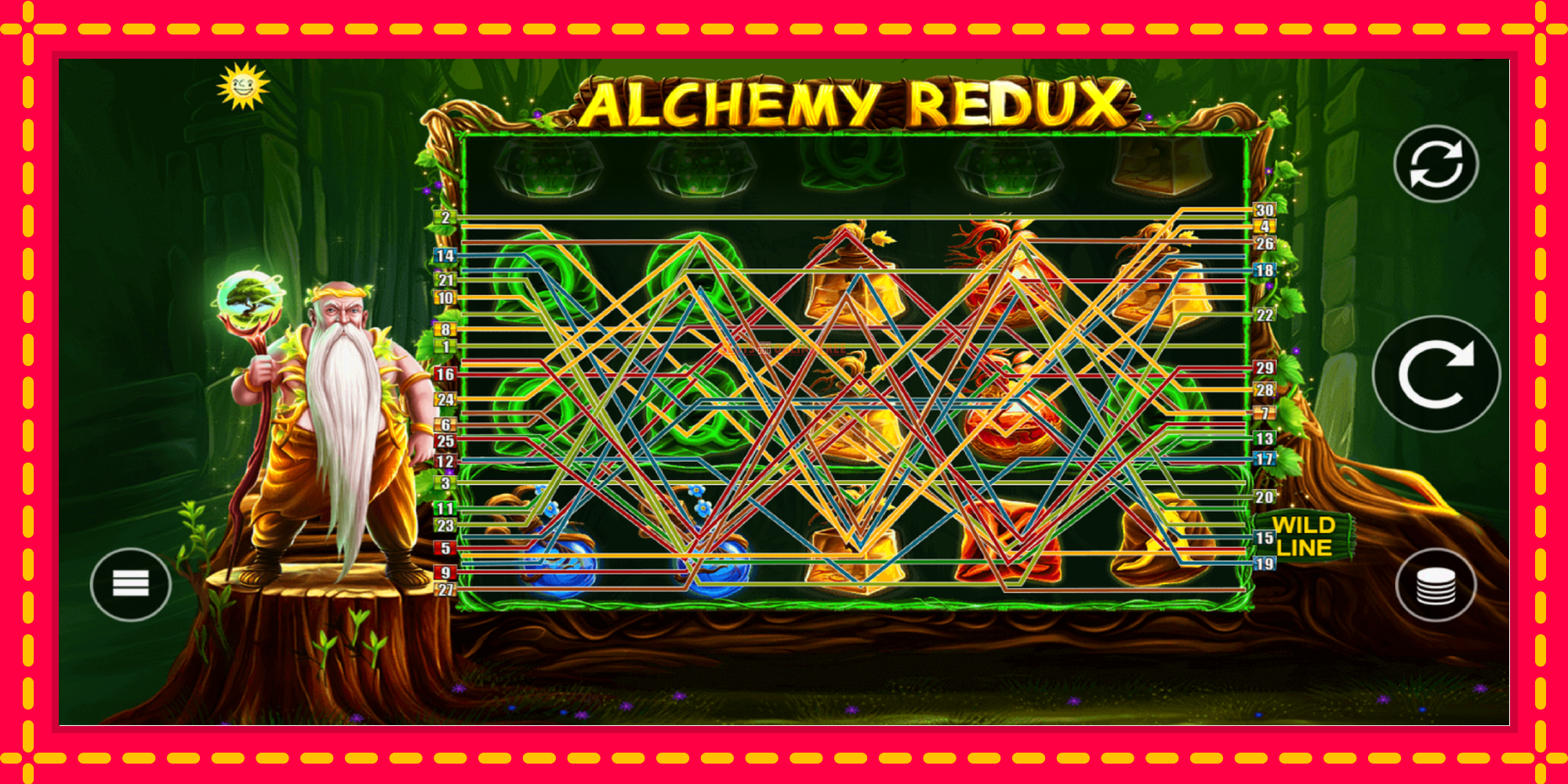 Alchemy Redux - spēļu automāts ar modernu grafiku