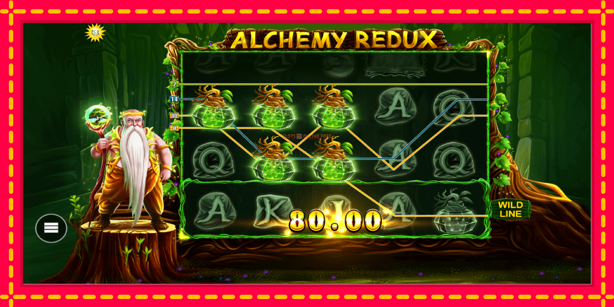 Alchemy Redux - spēļu automāts ar modernu grafiku