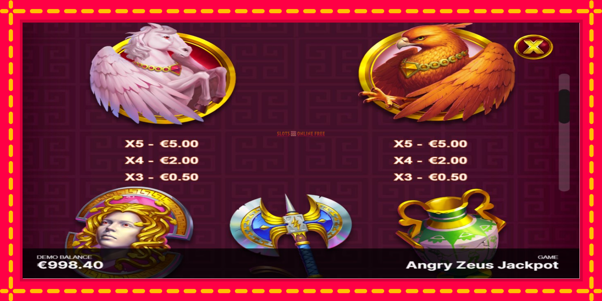 Angry Zeus Jackpot - spēļu automāts ar modernu grafiku