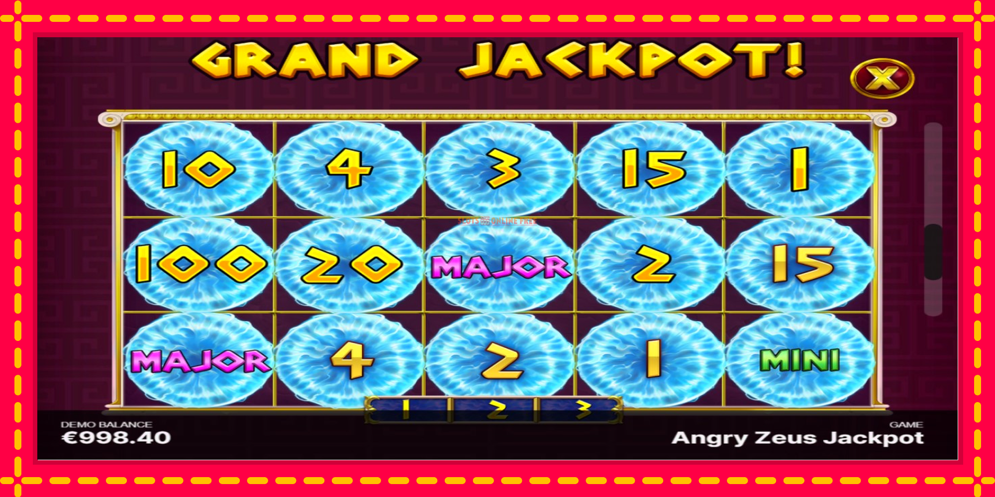 Angry Zeus Jackpot - spēļu automāts ar modernu grafiku