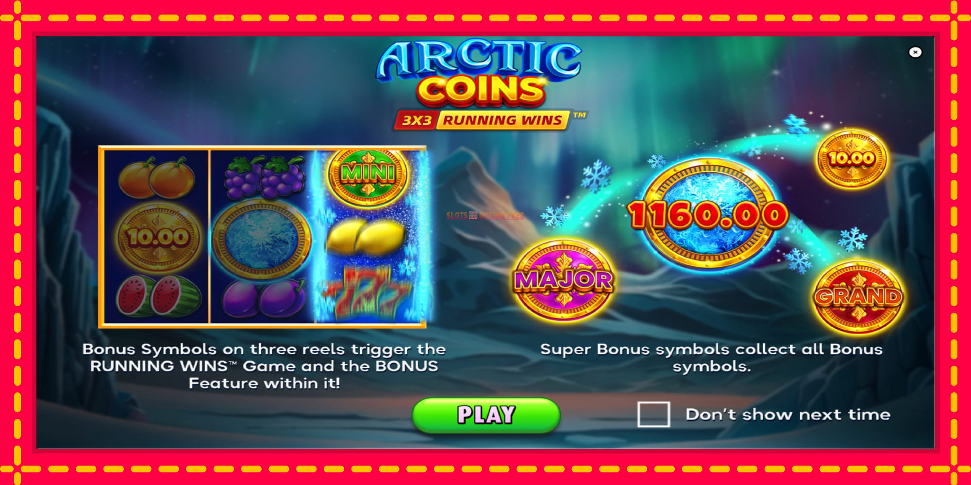 Arctic Coins - spēļu automāts ar modernu grafiku