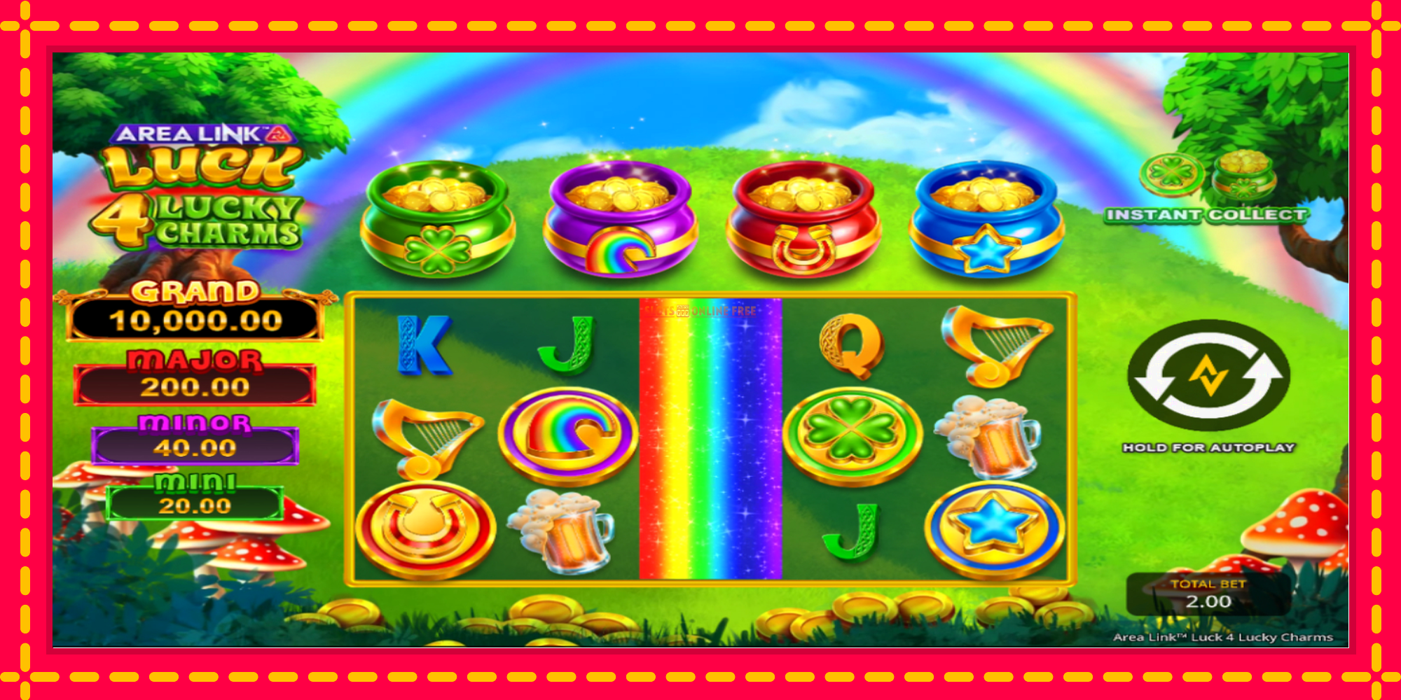 Area Link Luck 4 Lucky Charms - spēļu automāts ar modernu grafiku