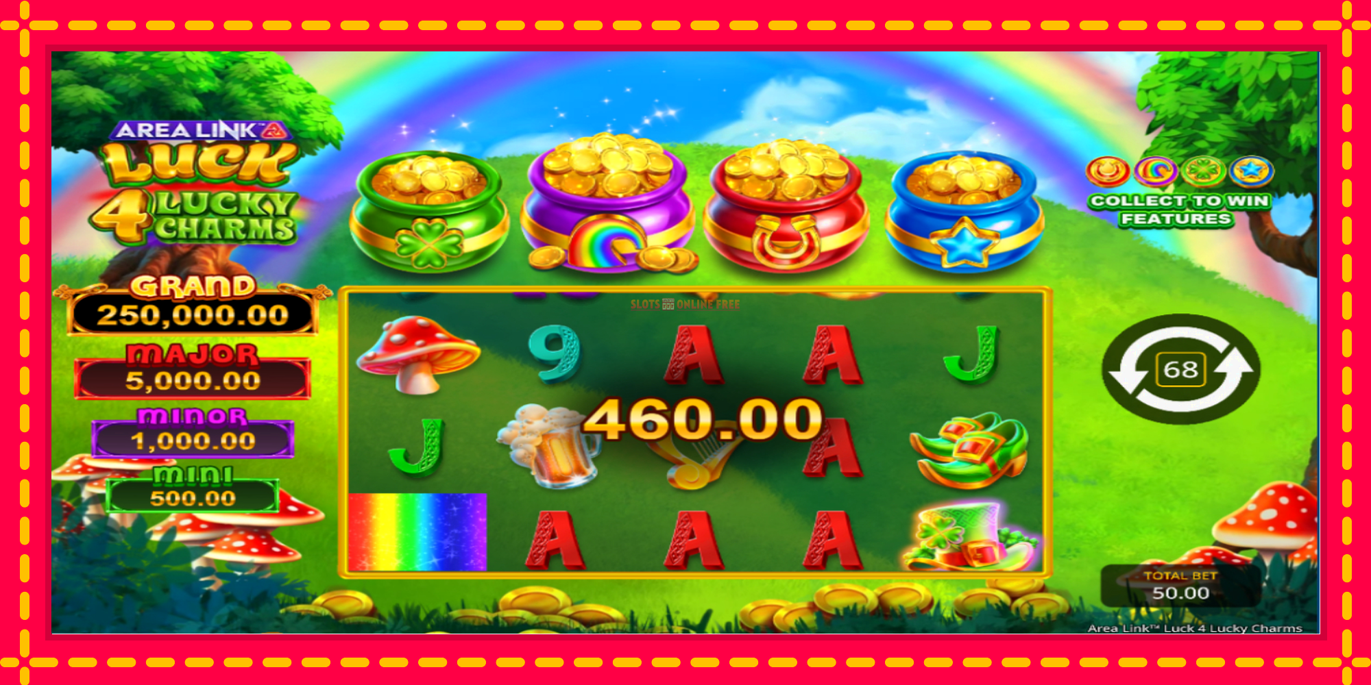 Area Link Luck 4 Lucky Charms - spēļu automāts ar modernu grafiku