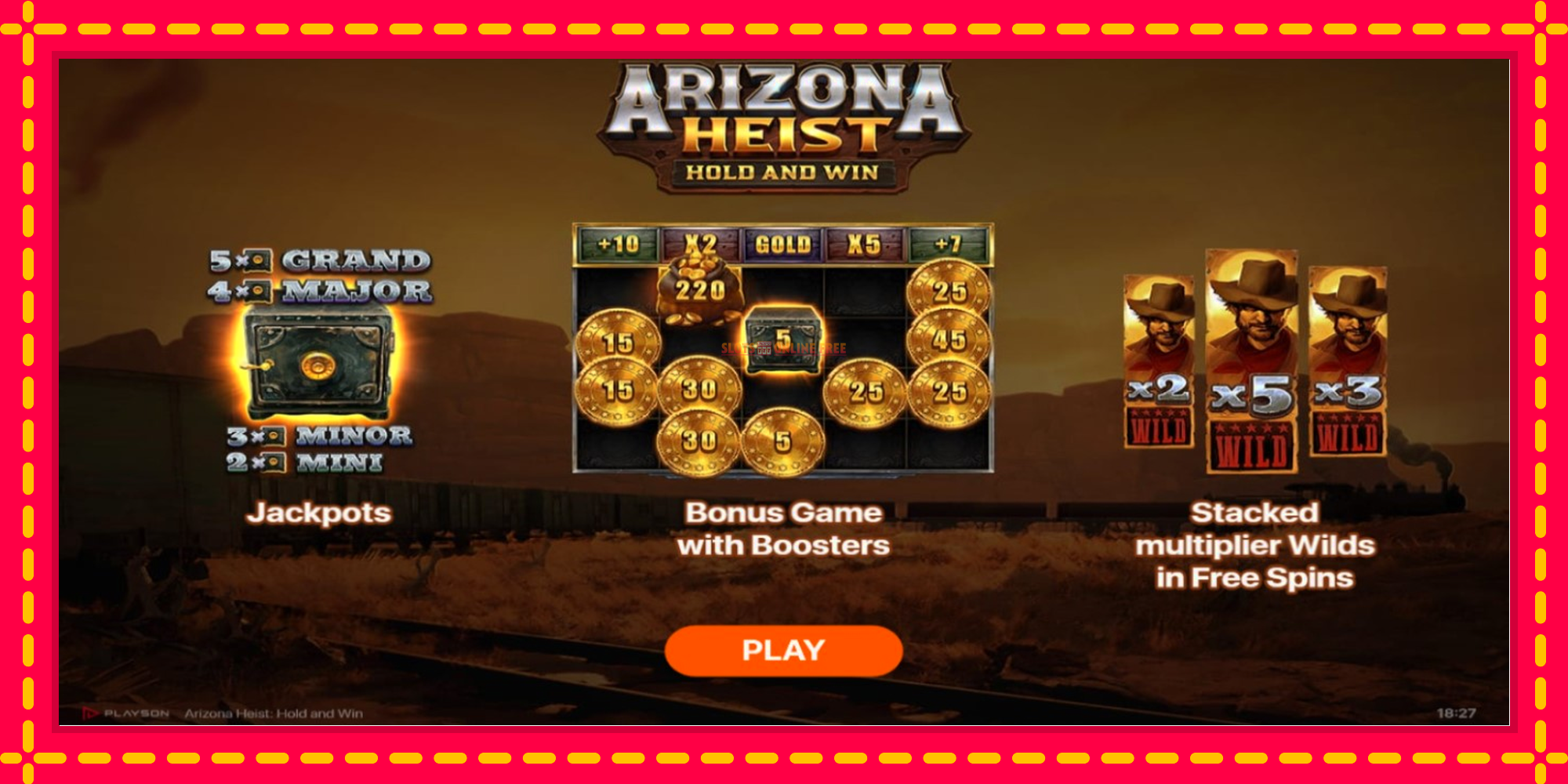 Arizona Heist - spēļu automāts ar modernu grafiku