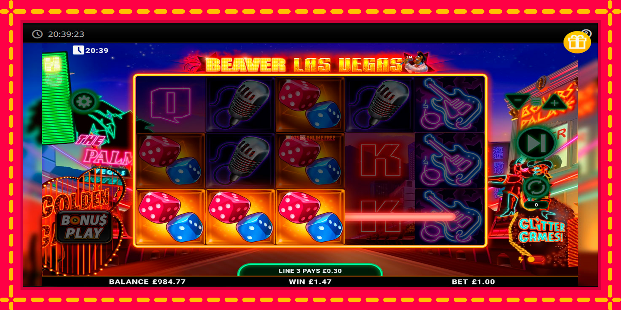 Beaver Las Vegas - spēļu automāts ar modernu grafiku