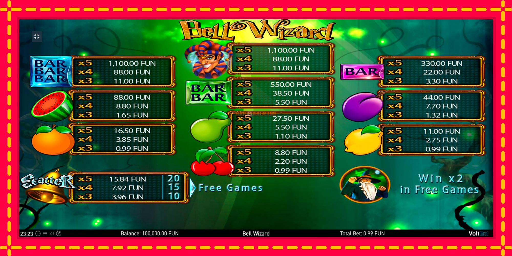 Bell Wizard - spēļu automāts ar modernu grafiku