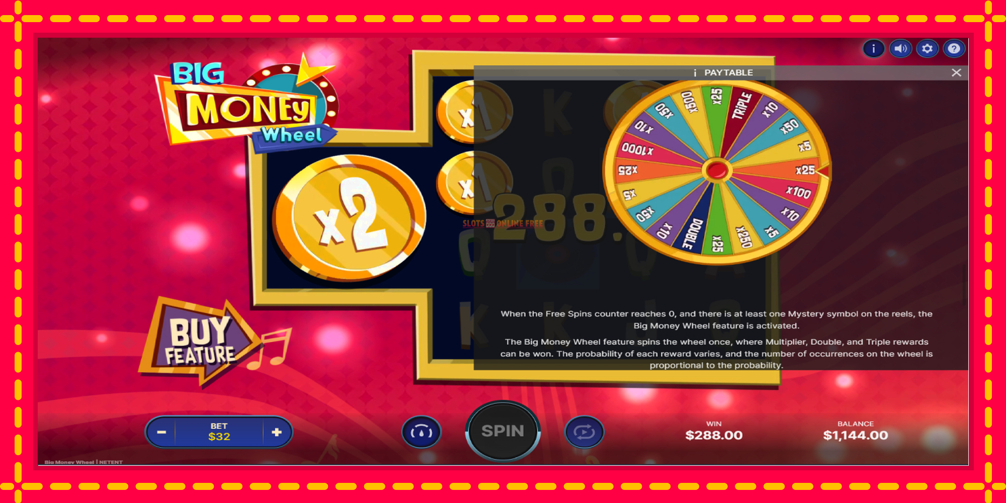 Big Money Wheel - spēļu automāts ar modernu grafiku