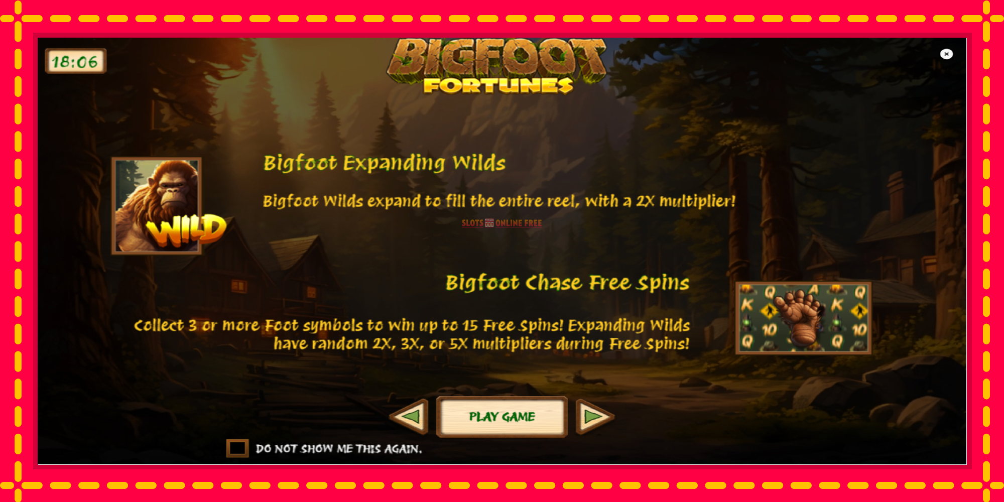 Bigfoot Fortunes - spēļu automāts ar modernu grafiku