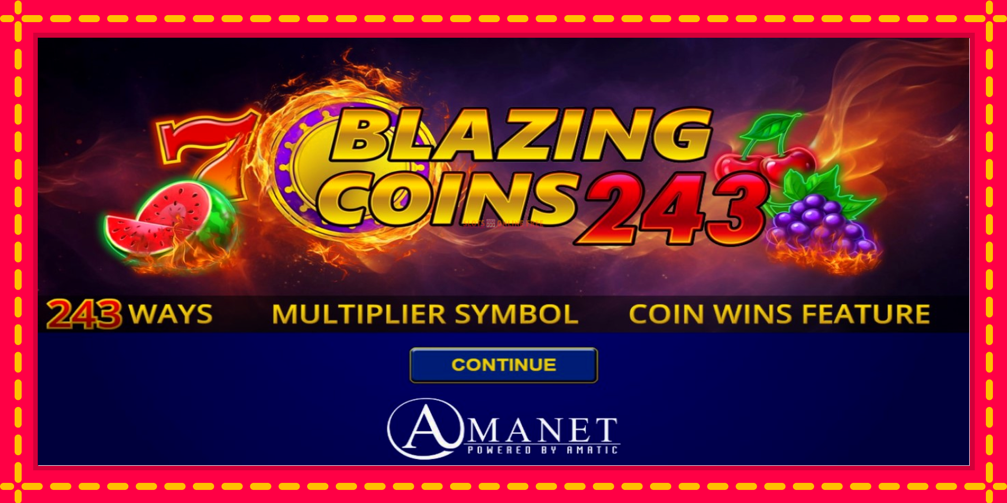 Blazing Coins 243 - spēļu automāts ar modernu grafiku