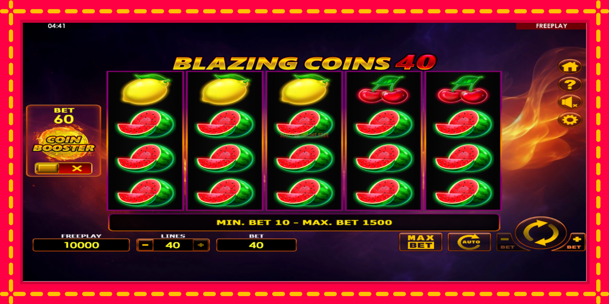 Blazing Coins 40 - spēļu automāts ar modernu grafiku