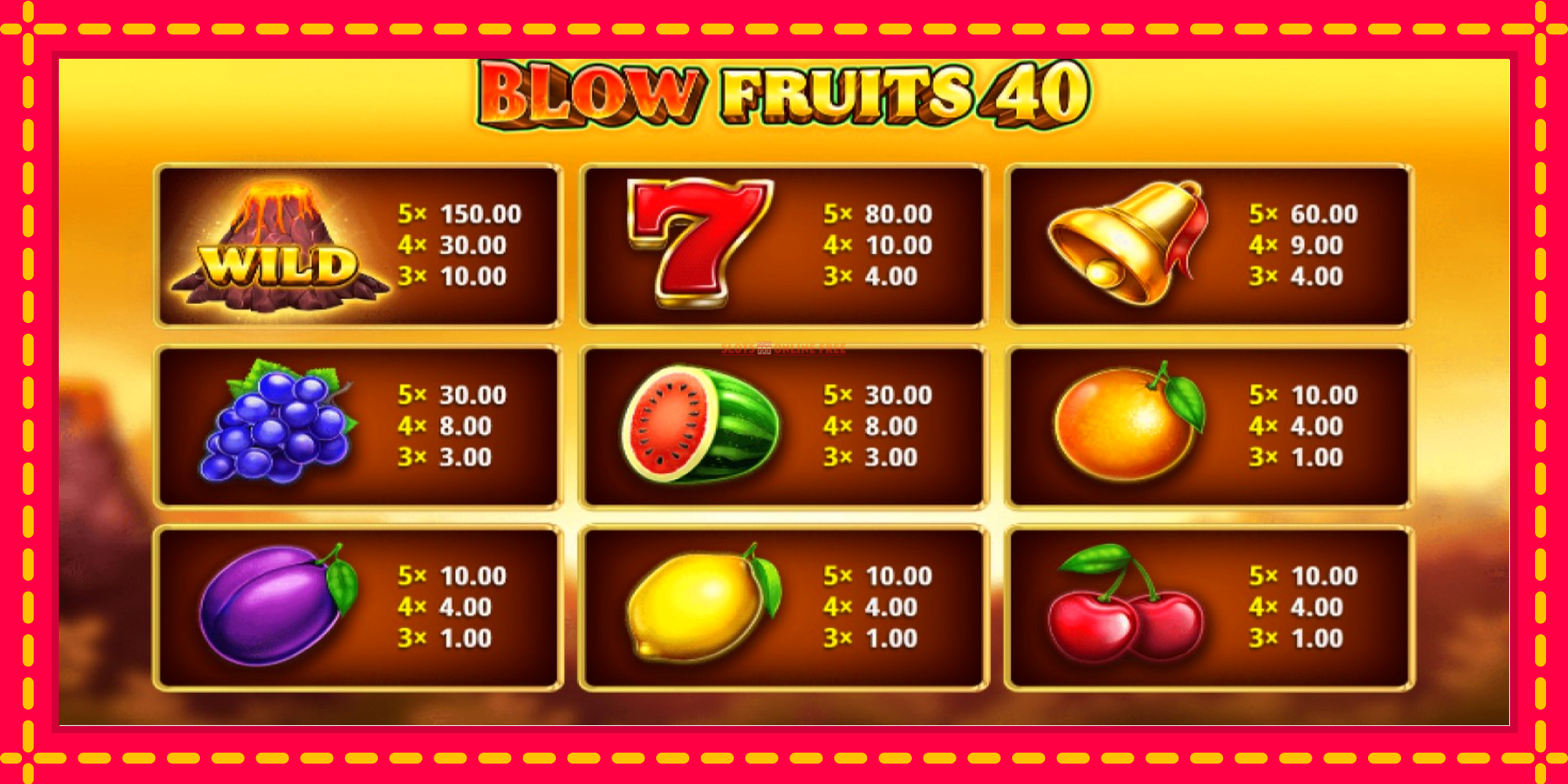 Blow Fruits 40 - spēļu automāts ar modernu grafiku