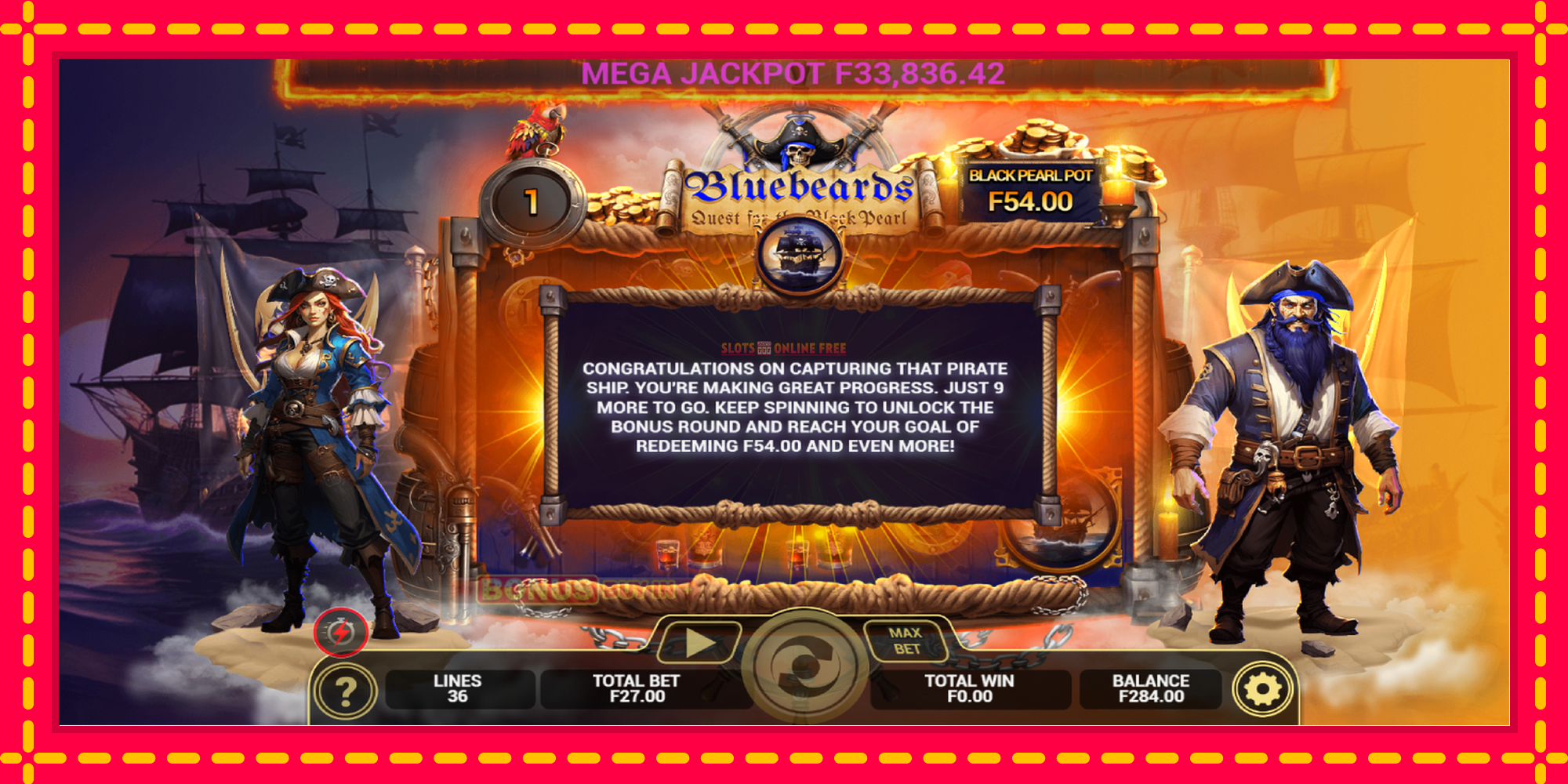 Bluebeard Quest for the Black Pearl - spēļu automāts ar modernu grafiku