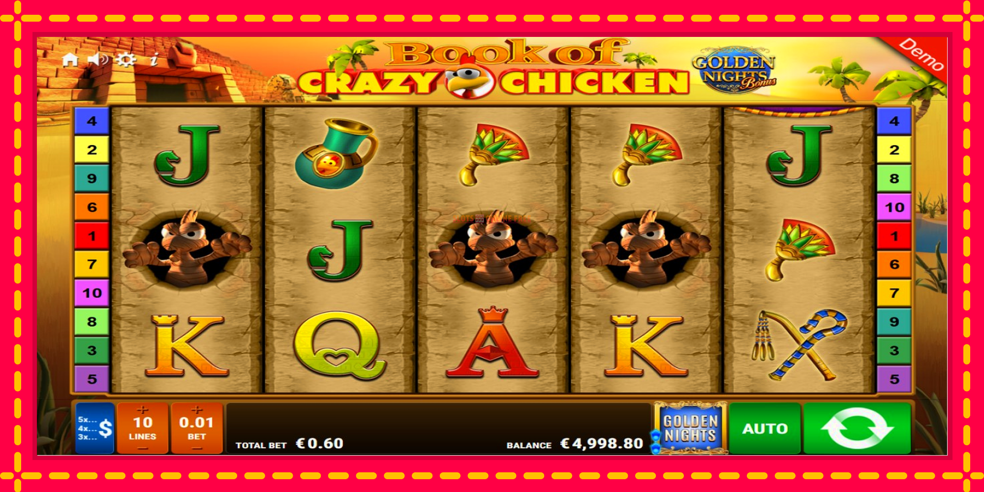 Book of Crazy Chicken Golden Nights - spēļu automāts ar modernu grafiku