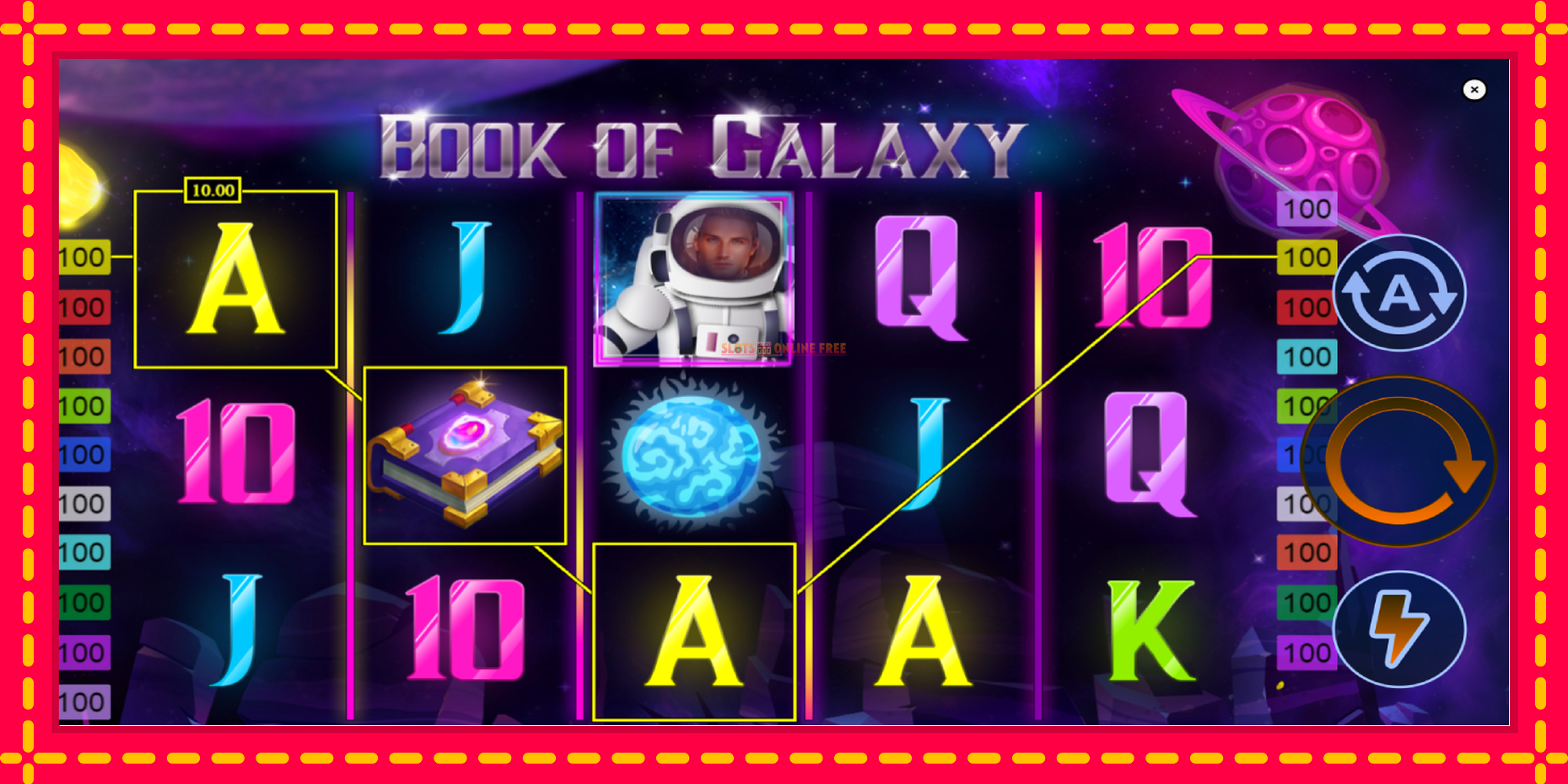 Book of Galaxy - spēļu automāts ar modernu grafiku