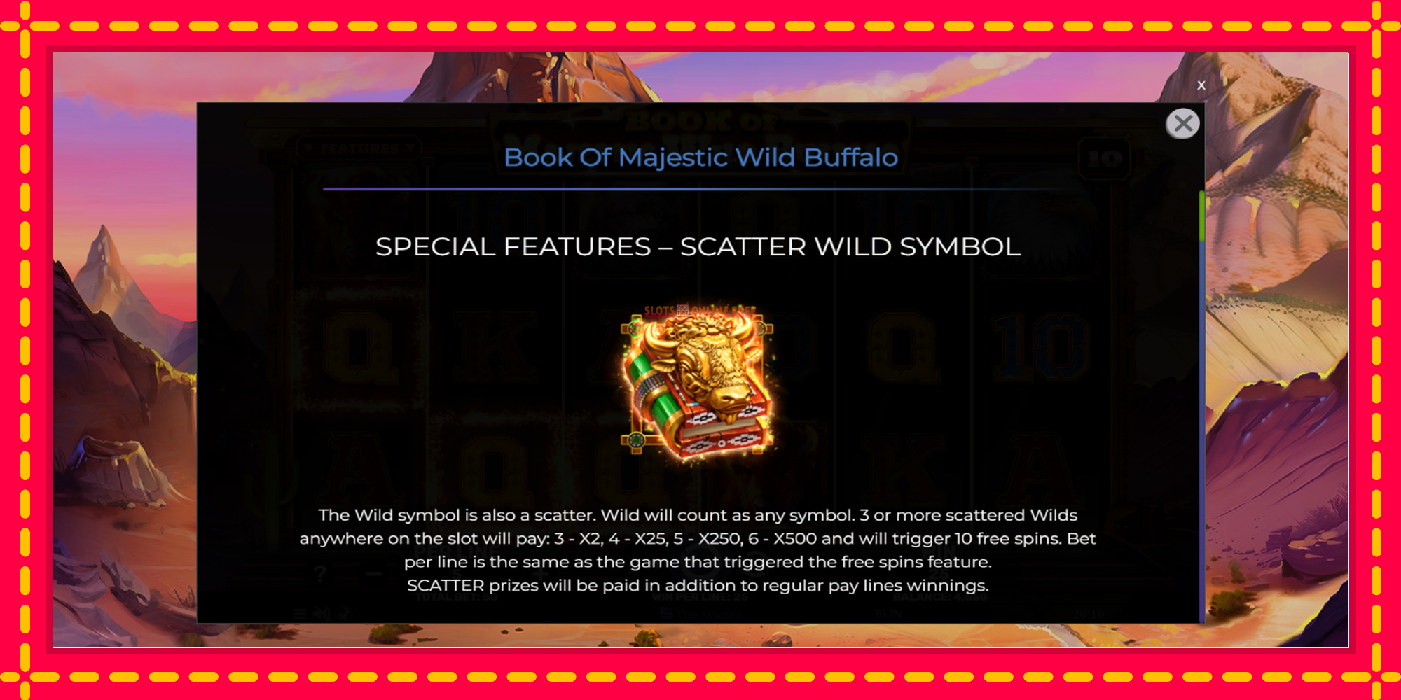 Book of Majestic Wild Buffalo - spēļu automāts ar modernu grafiku