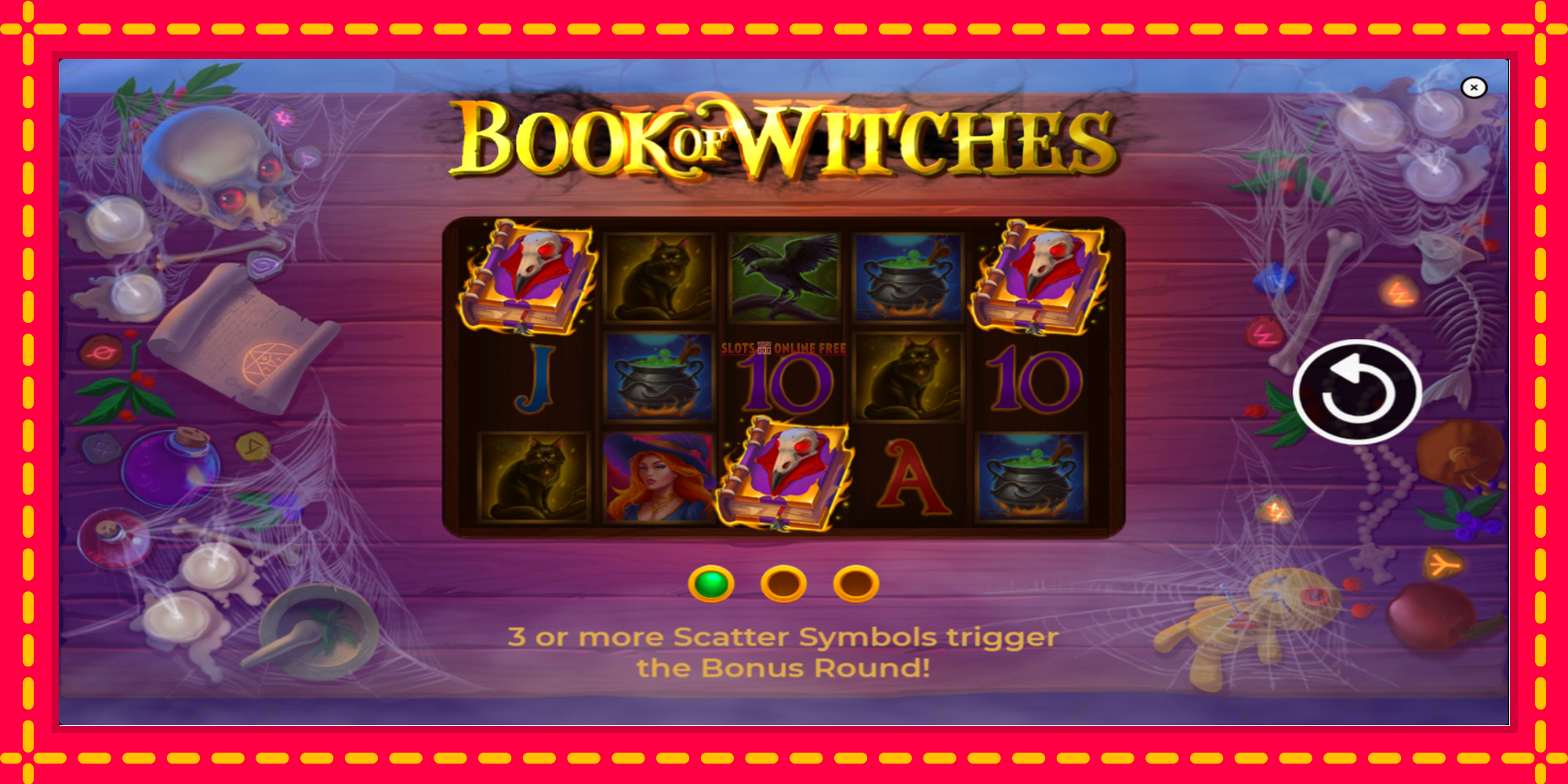 Book of Witches - spēļu automāts ar modernu grafiku