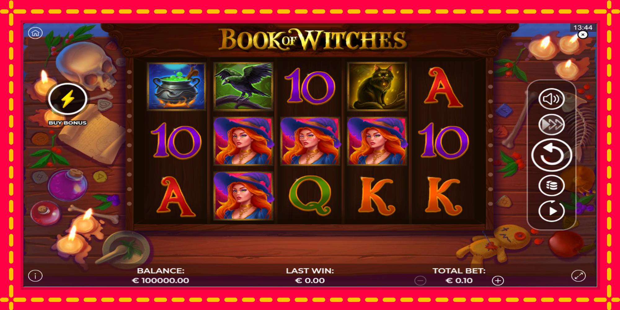 Book of Witches - spēļu automāts ar modernu grafiku