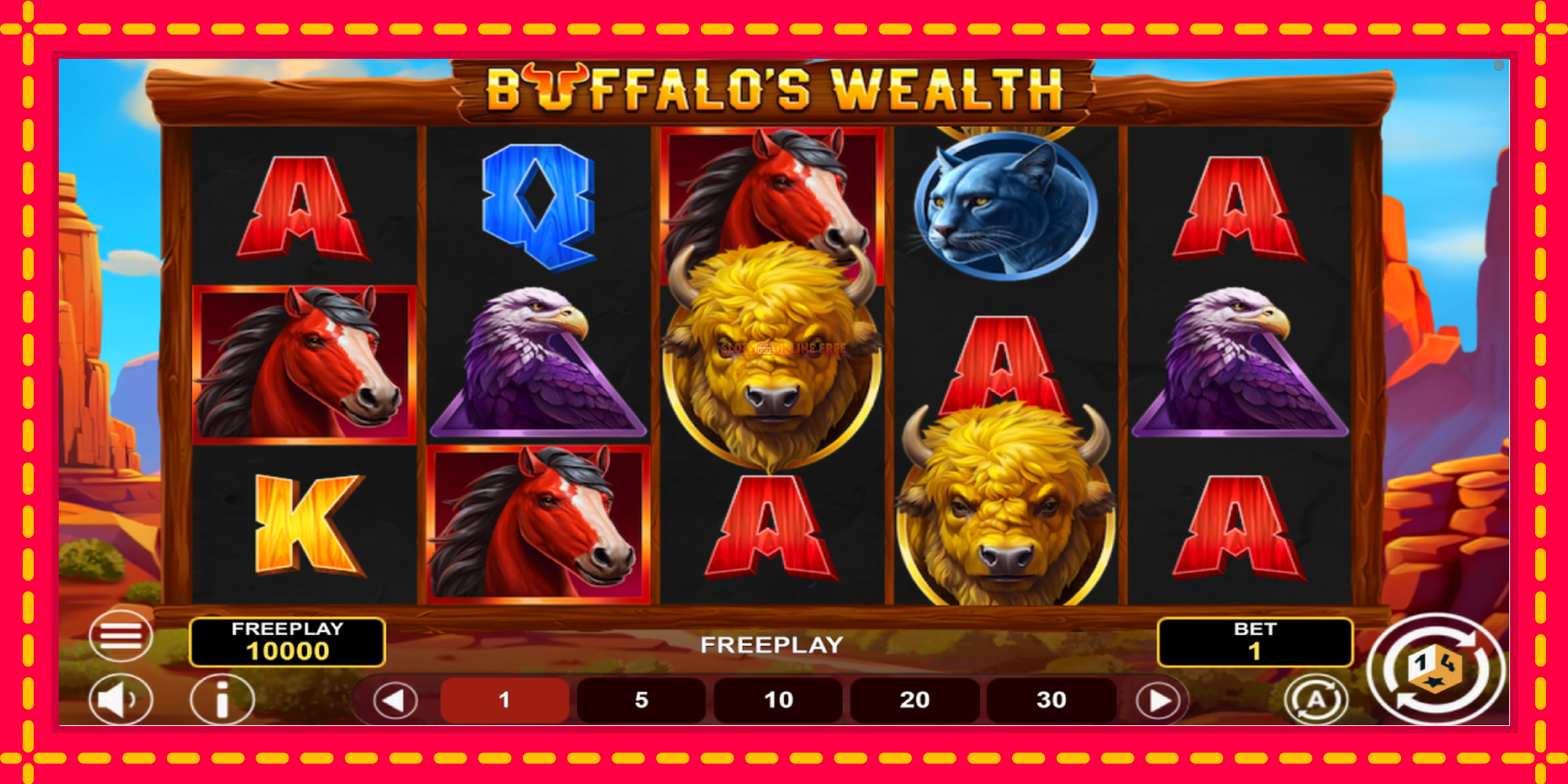 Buffalos Wealth - spēļu automāts ar modernu grafiku