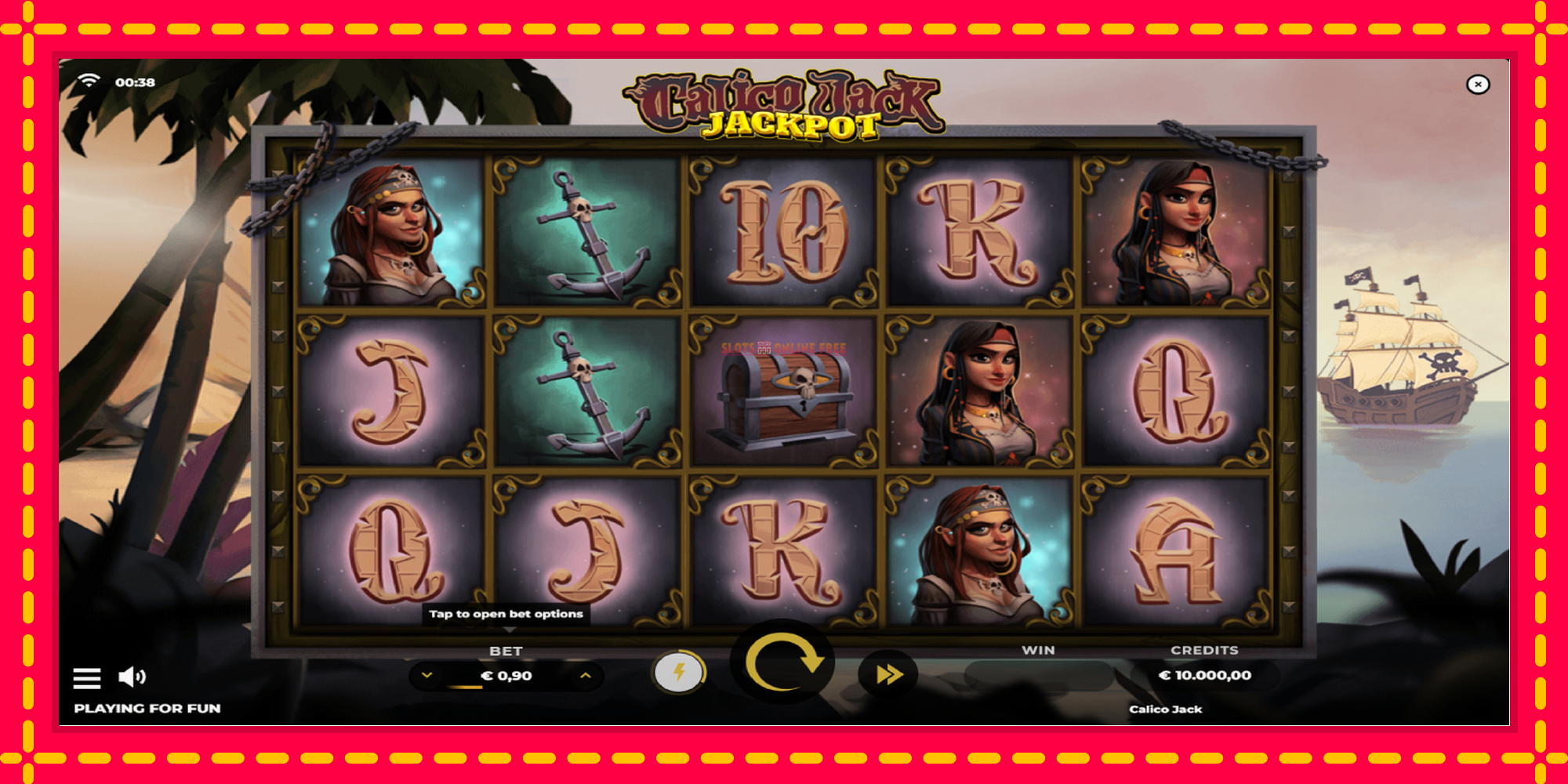 Calico Jack Jackpot - spēļu automāts ar modernu grafiku