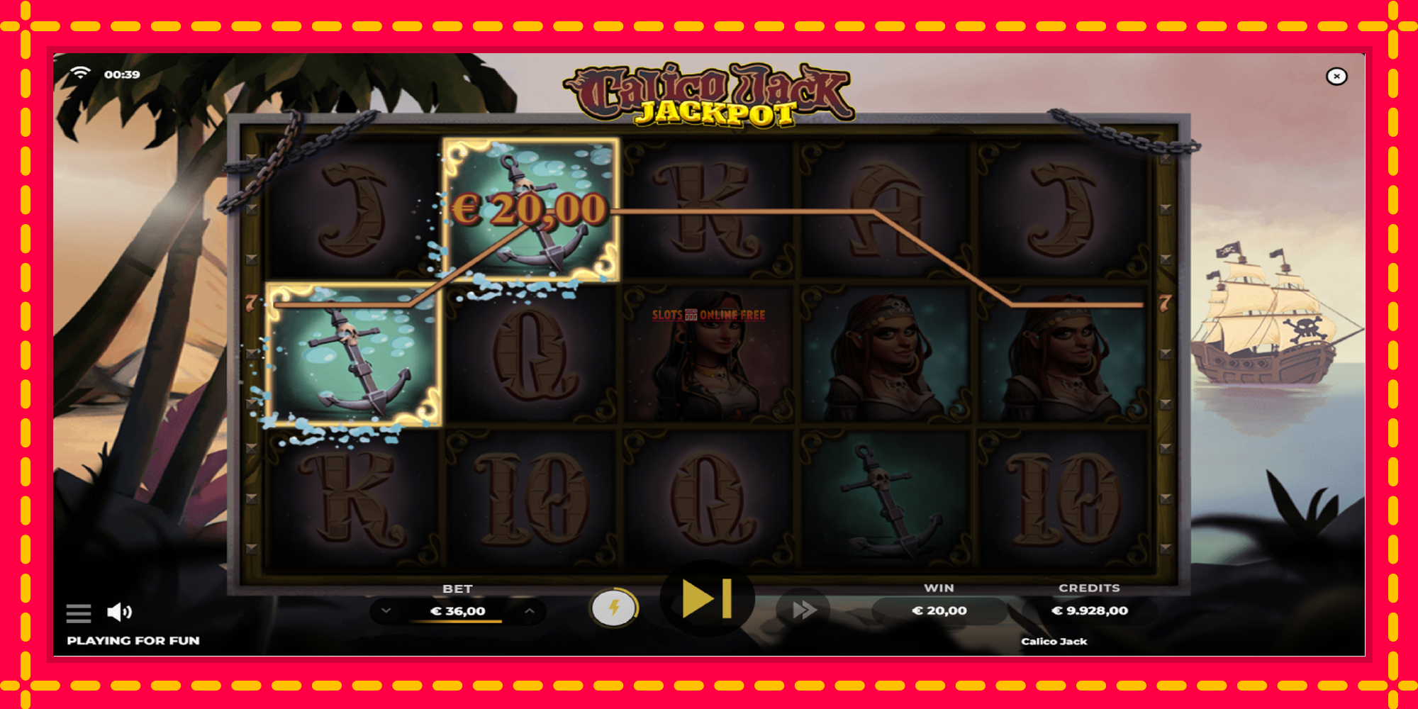 Calico Jack Jackpot - spēļu automāts ar modernu grafiku