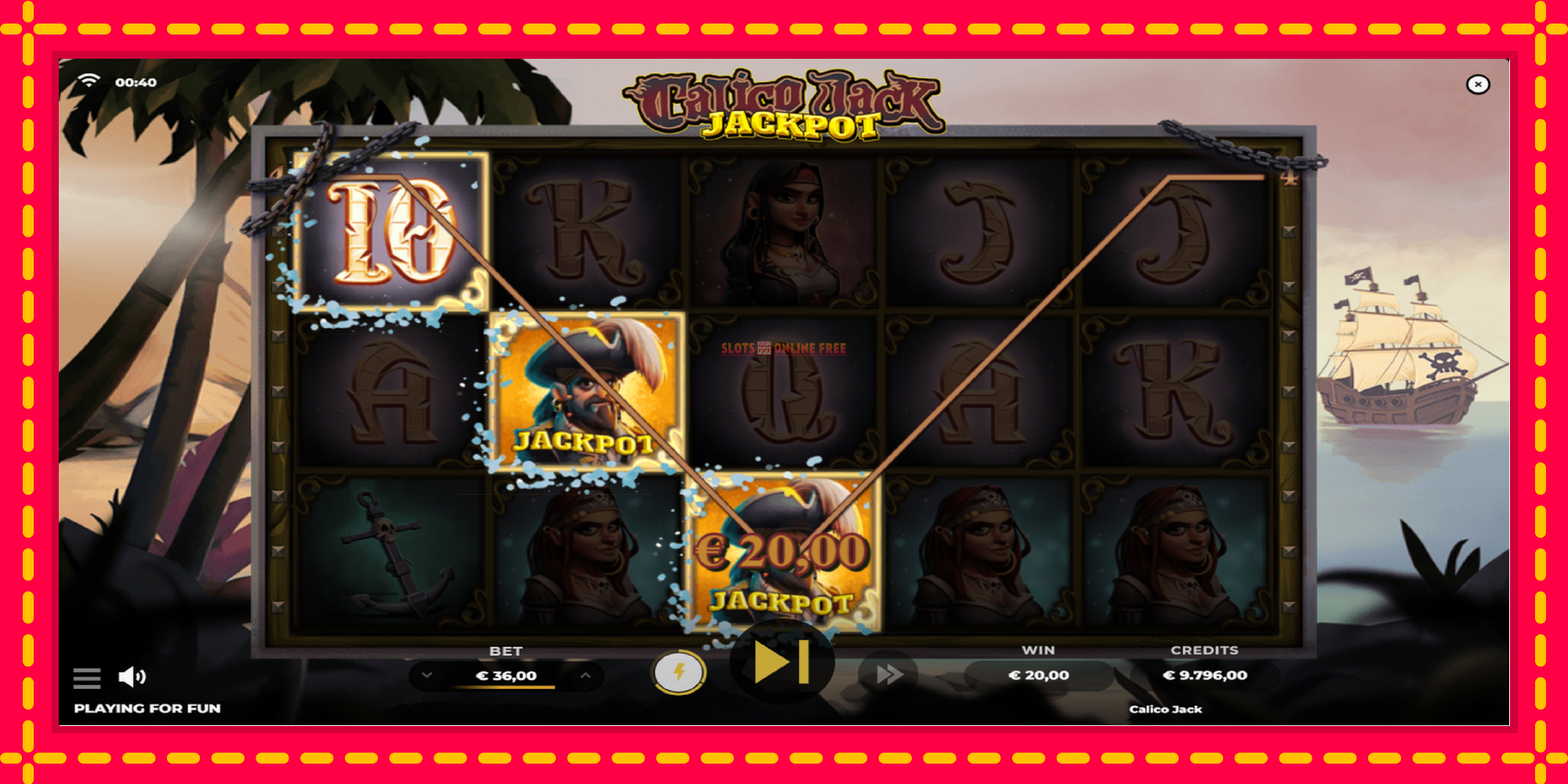 Calico Jack Jackpot - spēļu automāts ar modernu grafiku