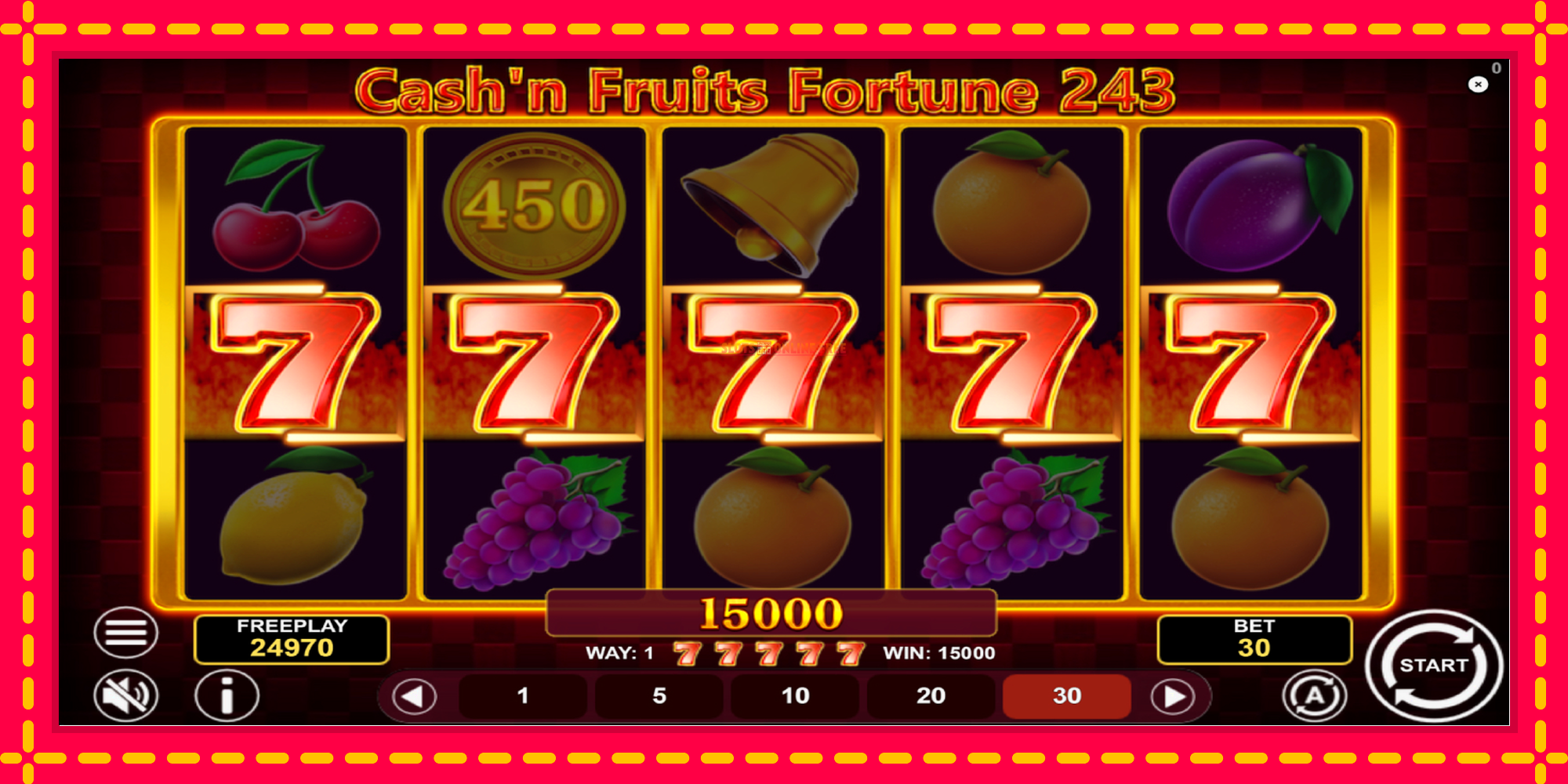 Cashn Fruits Fortune 243 - spēļu automāts ar modernu grafiku