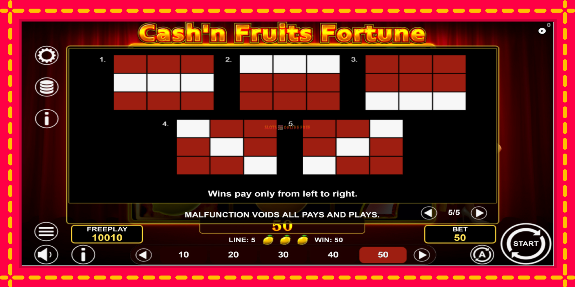 Cashn Fruits Fortune - spēļu automāts ar modernu grafiku