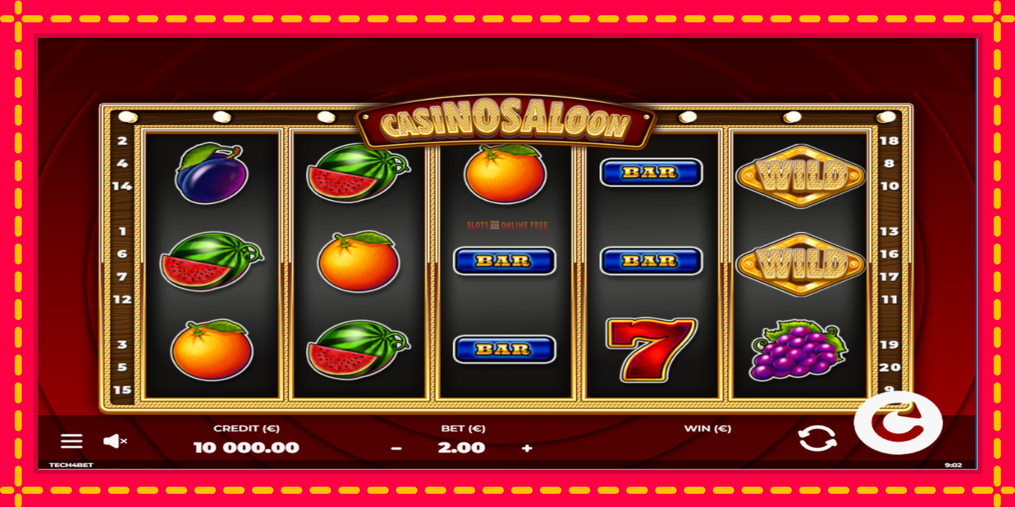 Casino Saloon - spēļu automāts ar modernu grafiku