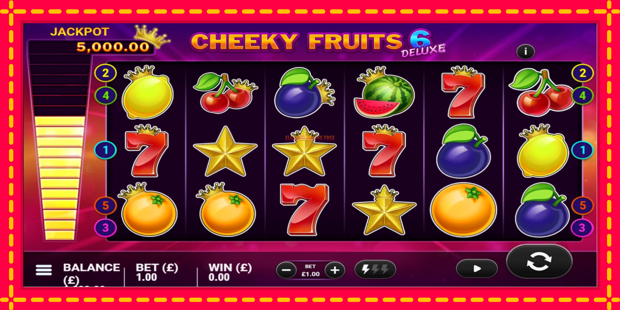 Cheeky Fruits 6 Deluxe - spēļu automāts ar modernu grafiku