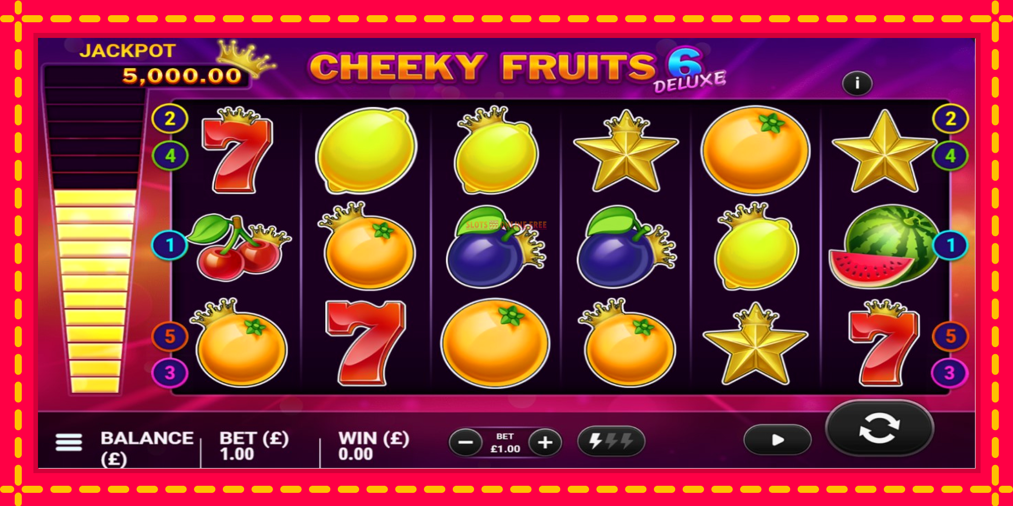 Cheeky Fruits 6 Deluxe - spēļu automāts ar modernu grafiku