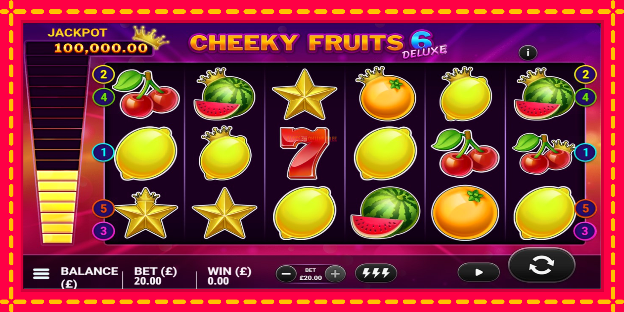 Cheeky Fruits 6 Deluxe - spēļu automāts ar modernu grafiku