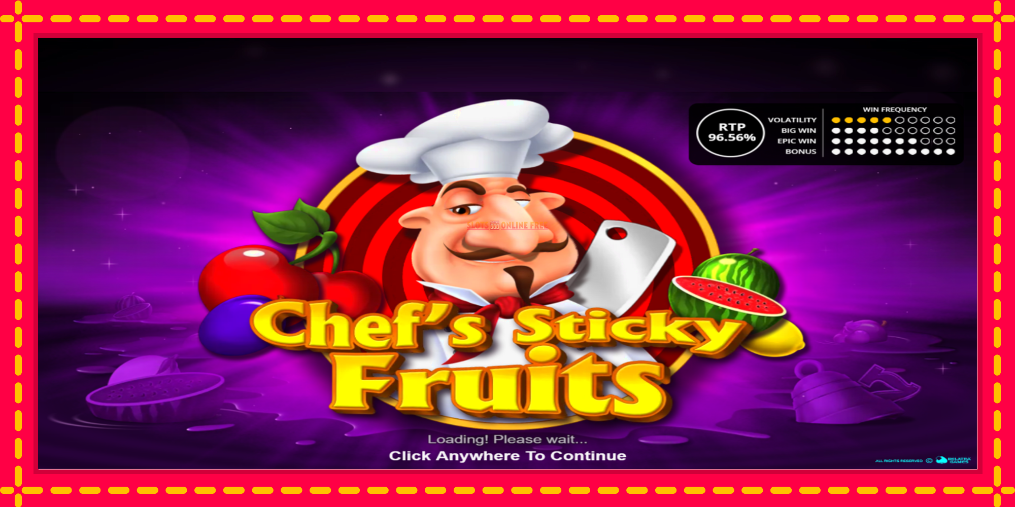 Chefs Sticky Fruits - spēļu automāts ar modernu grafiku